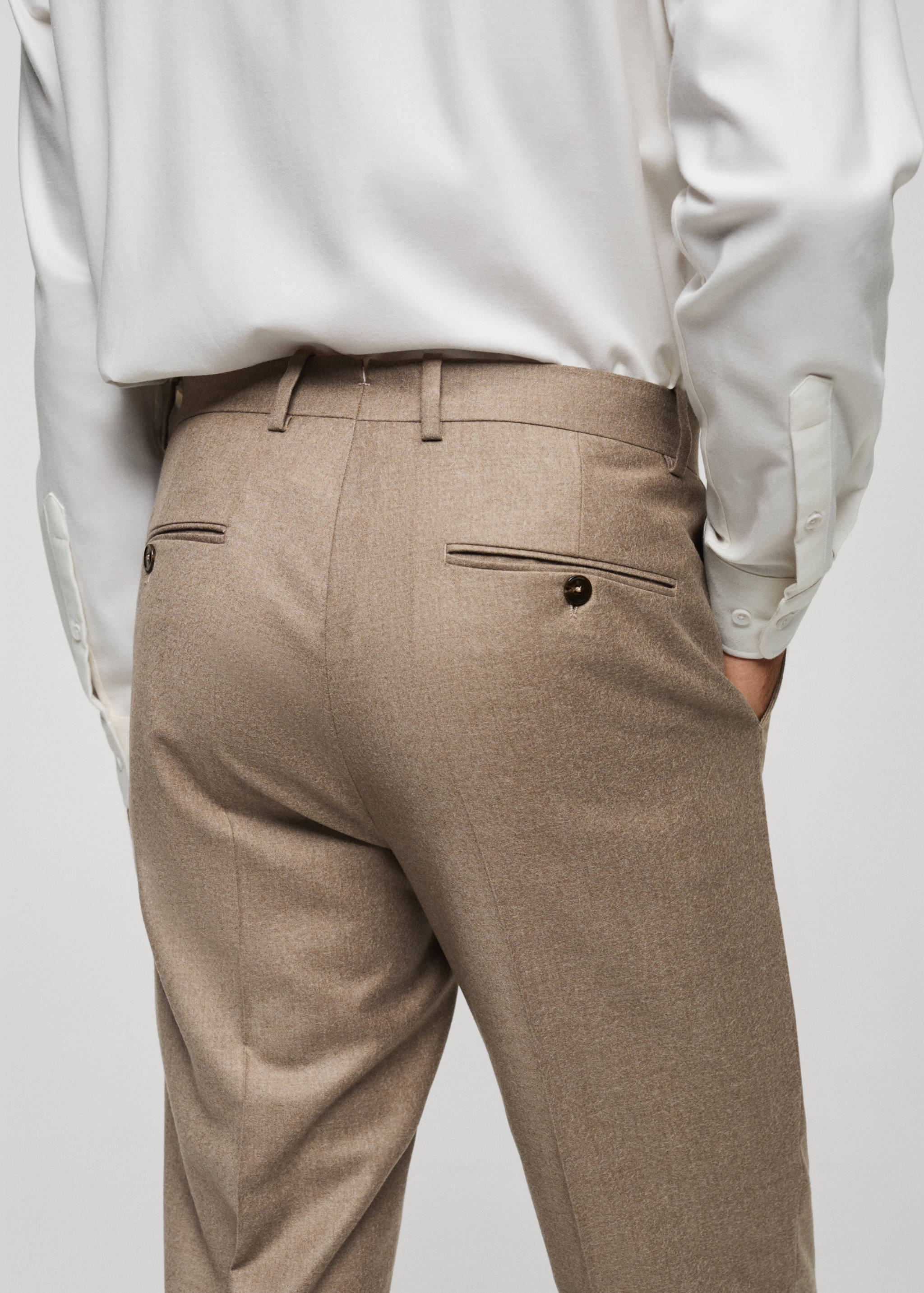 100% Italian virgin wool flannel suit trousers - Details of the article 2