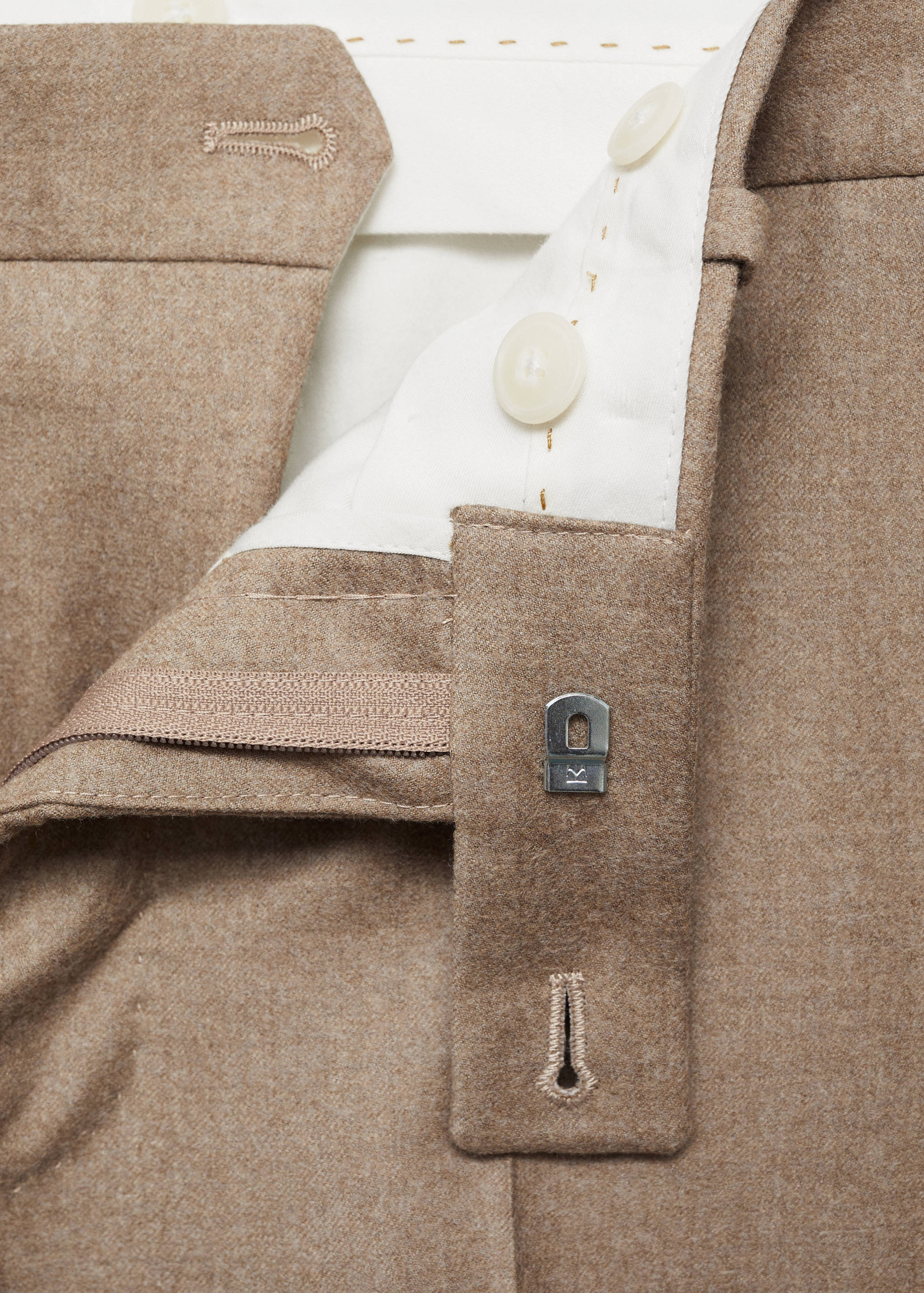 100% Italian virgin wool flannel suit trousers - Details of the article 8