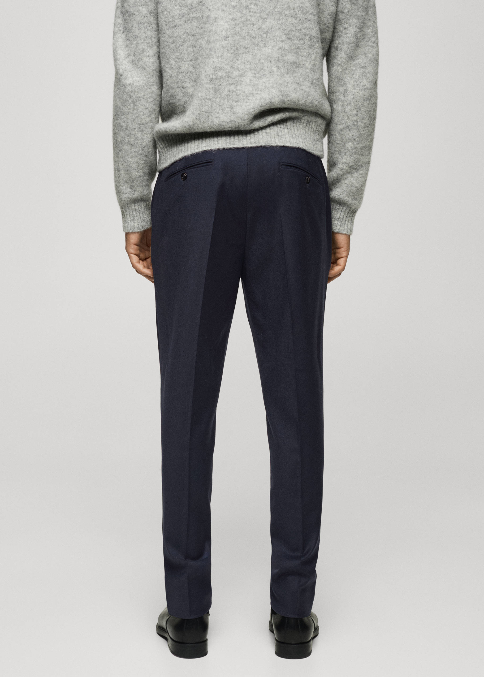 100% Italian virgin wool flannel suit trousers - Reverse of the article