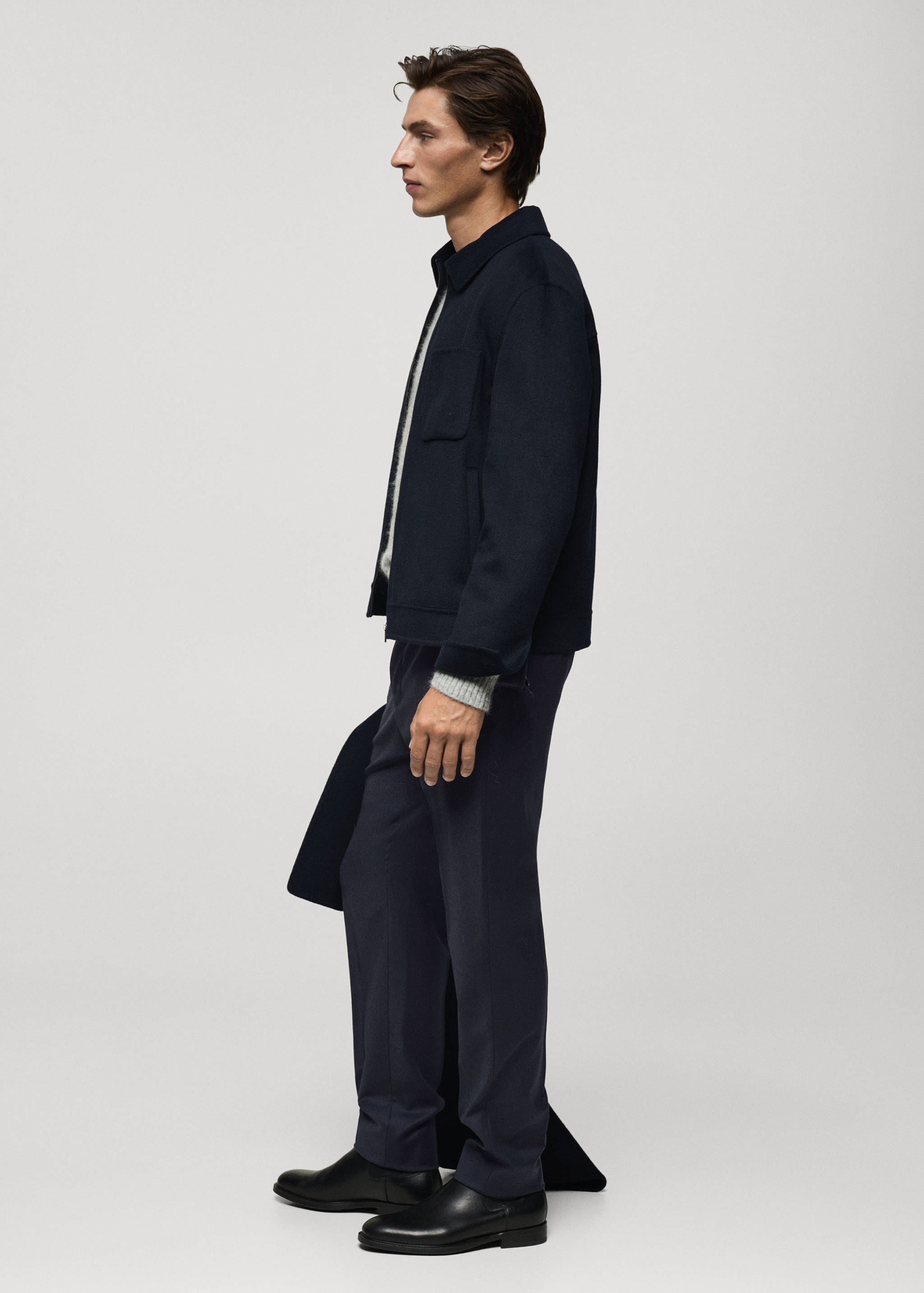 100% Italian virgin wool flannel suit trousers - Details of the article 6