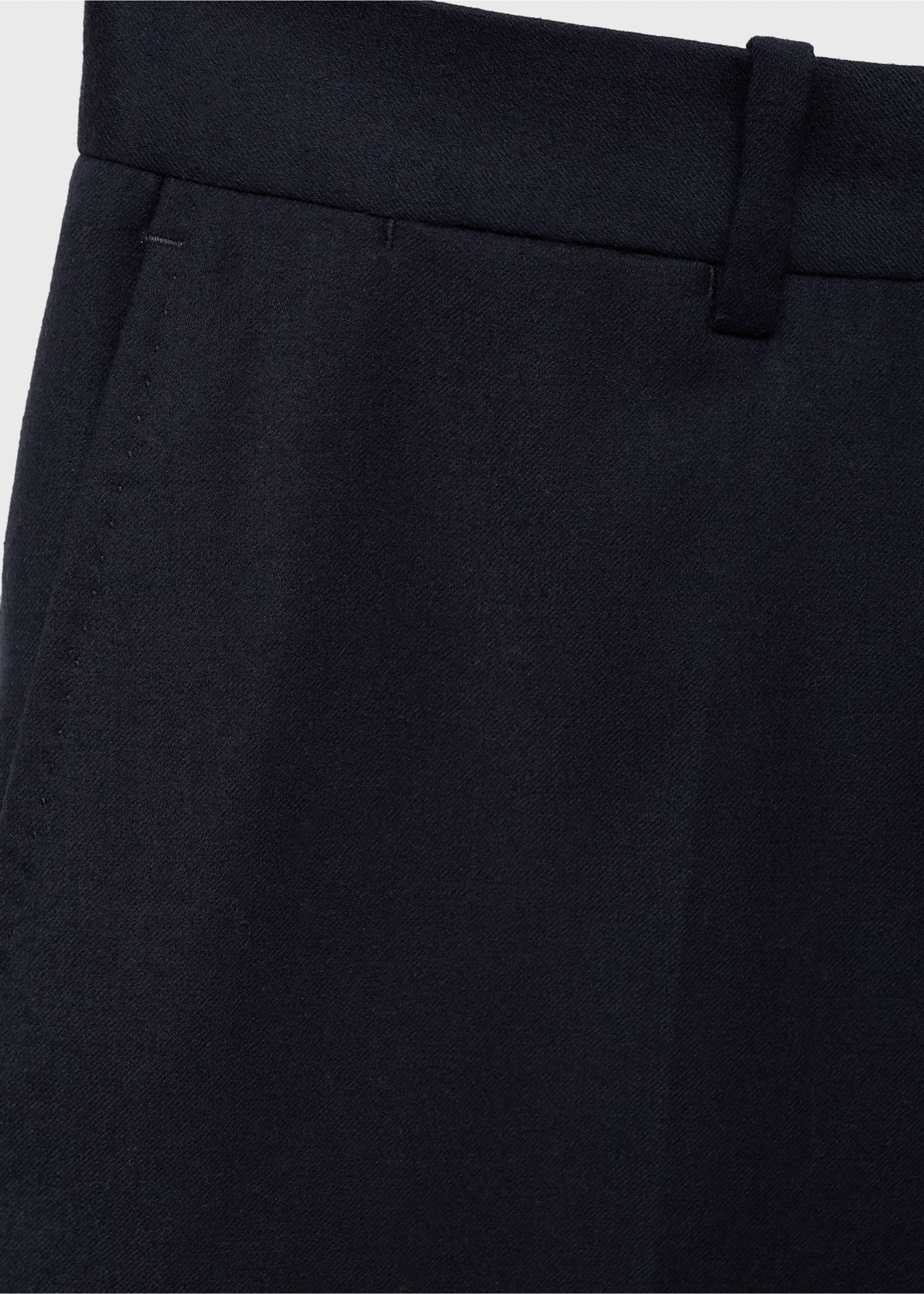 Pantalón traje franela 100% lana italiana - Detalle del artículo 8, Azul marino oscuro. Ref: 77017926-00.