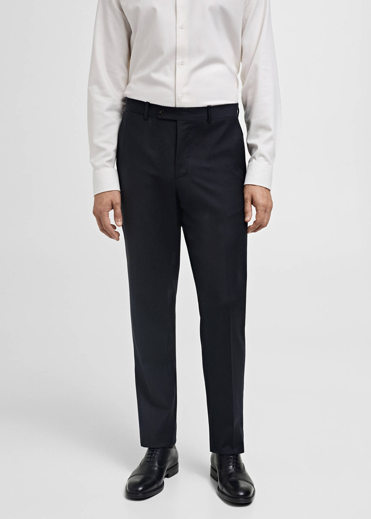 100% Italian virgin wool flannel suit trousers — Dark Navy