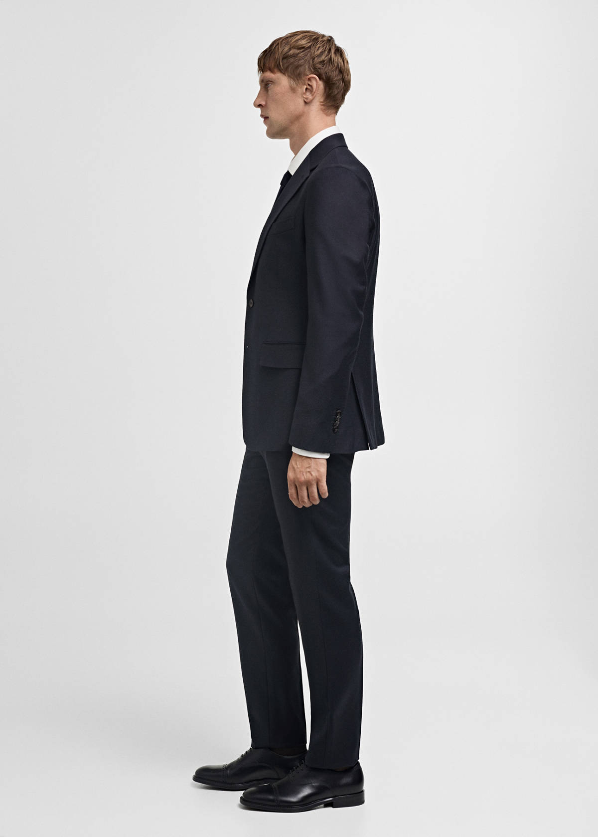 100% Italian virgin wool flannel suit trousers — Dark Navy