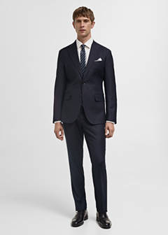 100% Italian virgin wool flannel suit trousers — Dark Navy 25