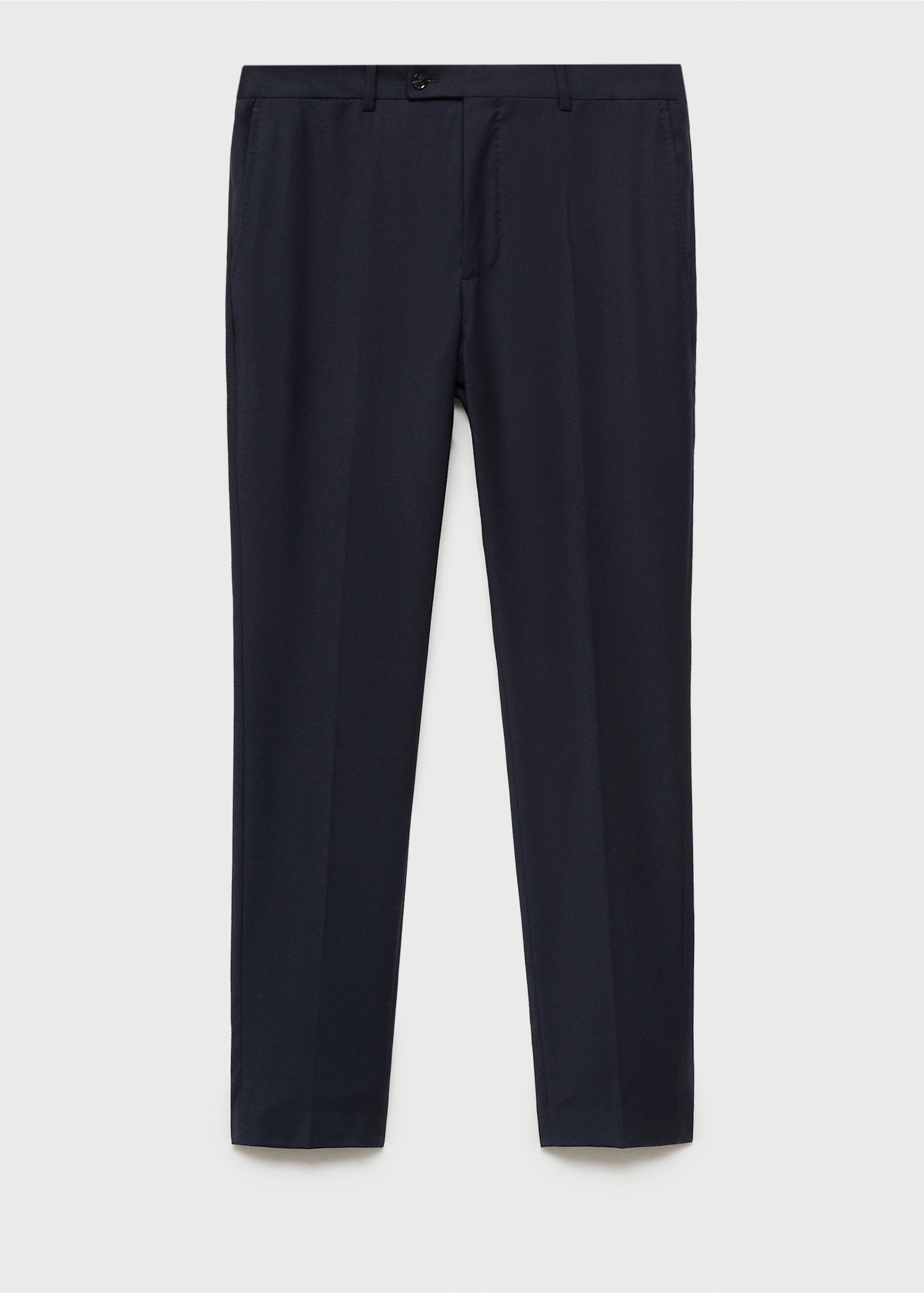 Pantalón traje franela 100% lana italiana - Artículo sin modelo, Azul marino oscuro. Ref: 77017926-00.