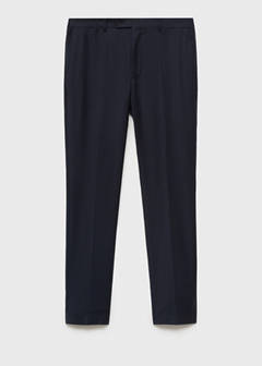 100% Italian virgin wool flannel suit trousers — Dark Navy 8