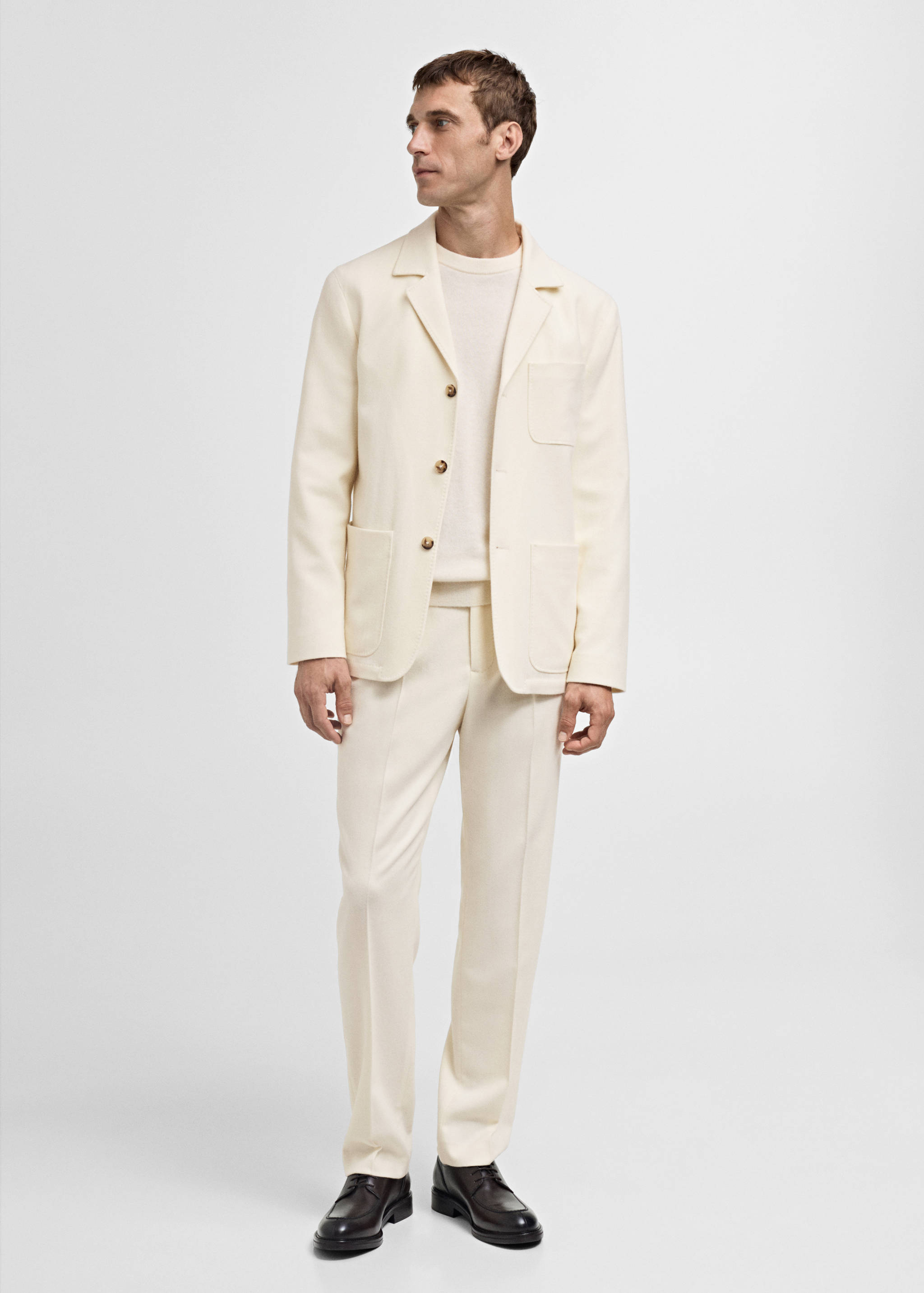 Pantalon costume flanelle laine italienne - Plan général