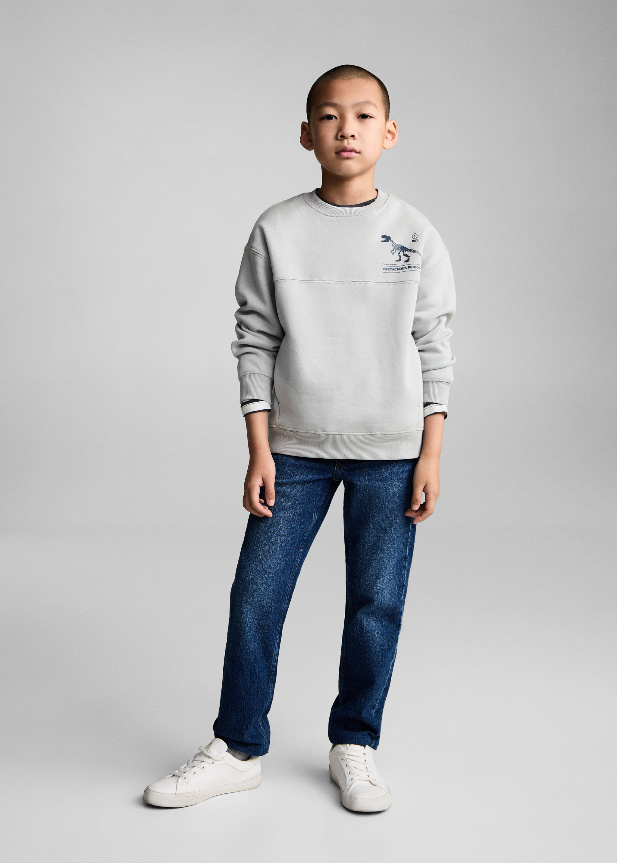 Sweater katun dengan motif cetak - Tampilan Umum