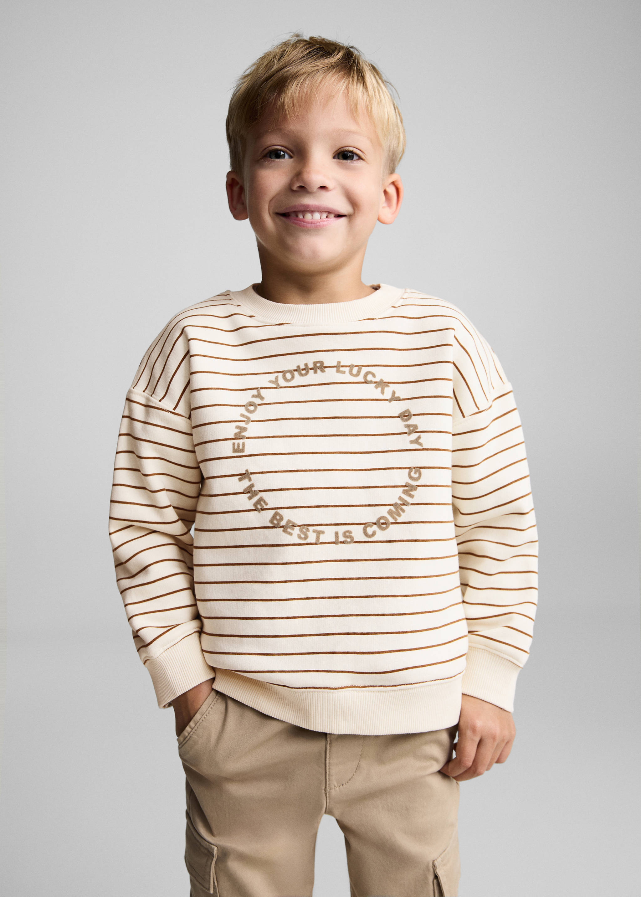 Message striped sweatshirt - Medium plane