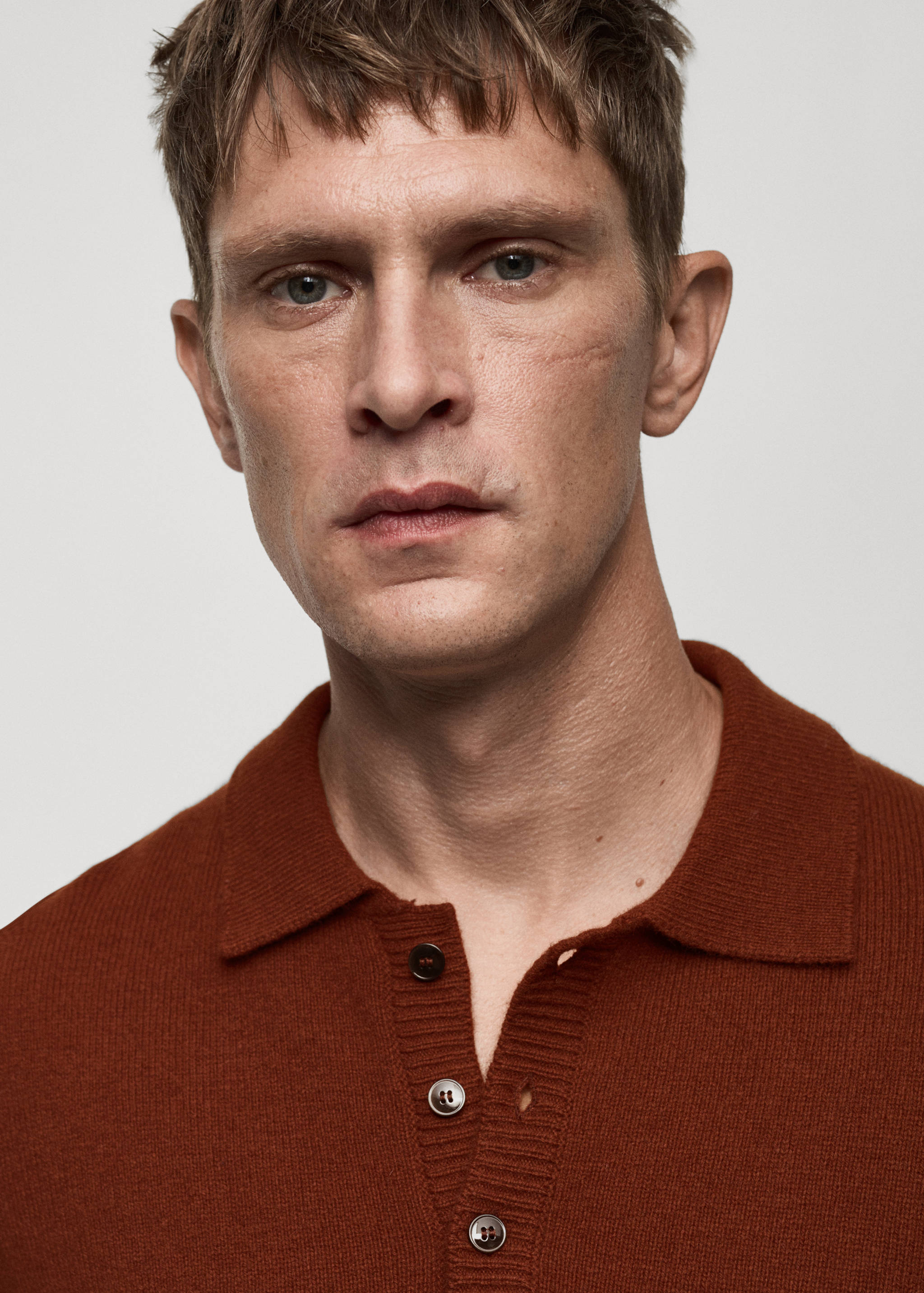 Polo collar wool sweater - Details of the article 1