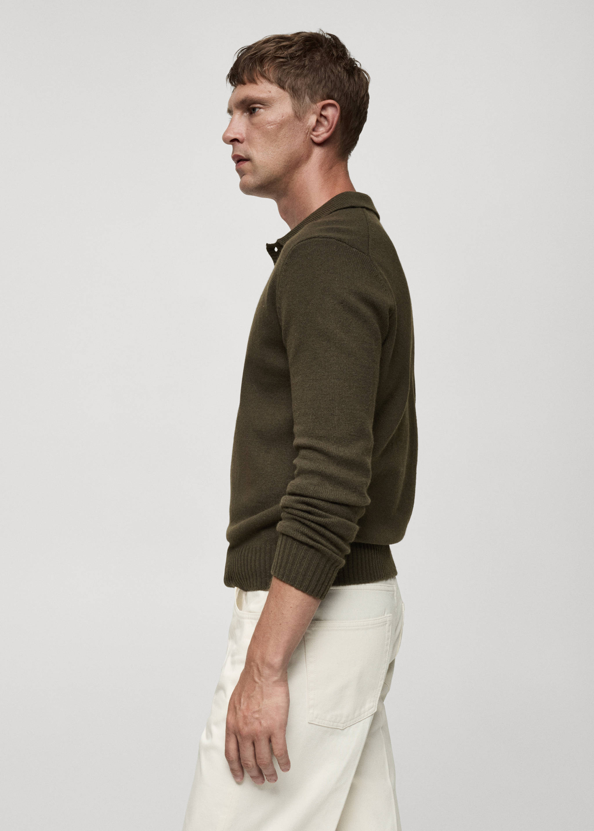 Polo collar wool sweater - Details of the article 2