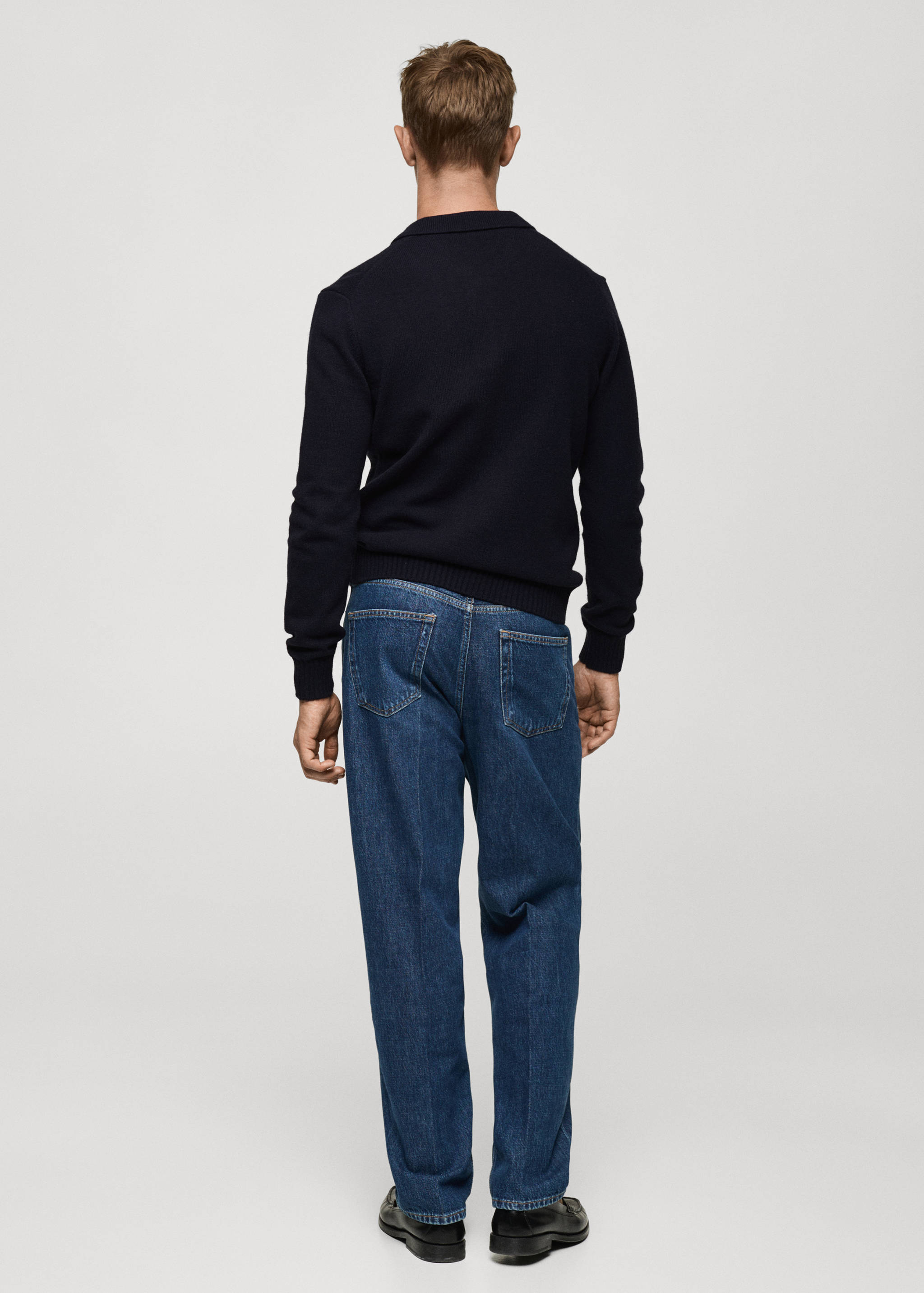 Polo collar wool sweater - Reverse of the article