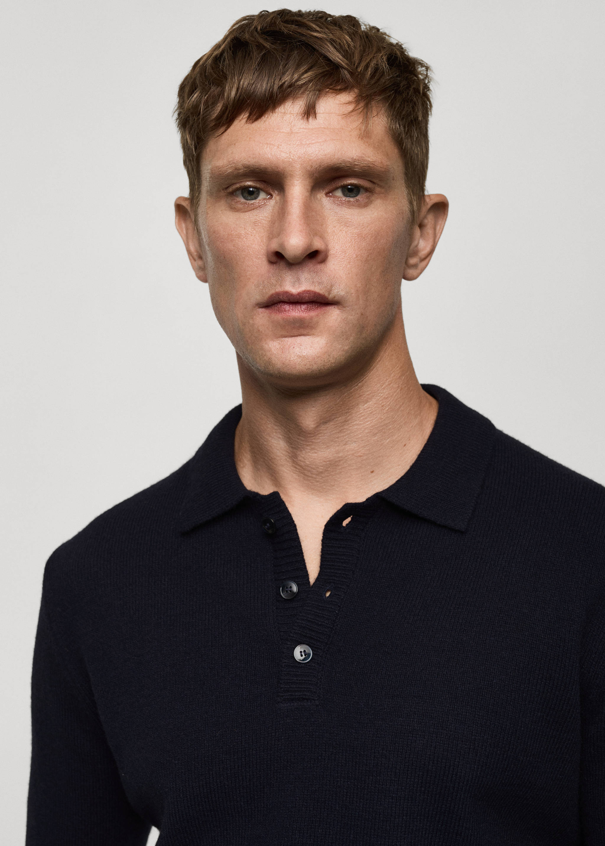 Polo collar wool sweater - Details of the article 1