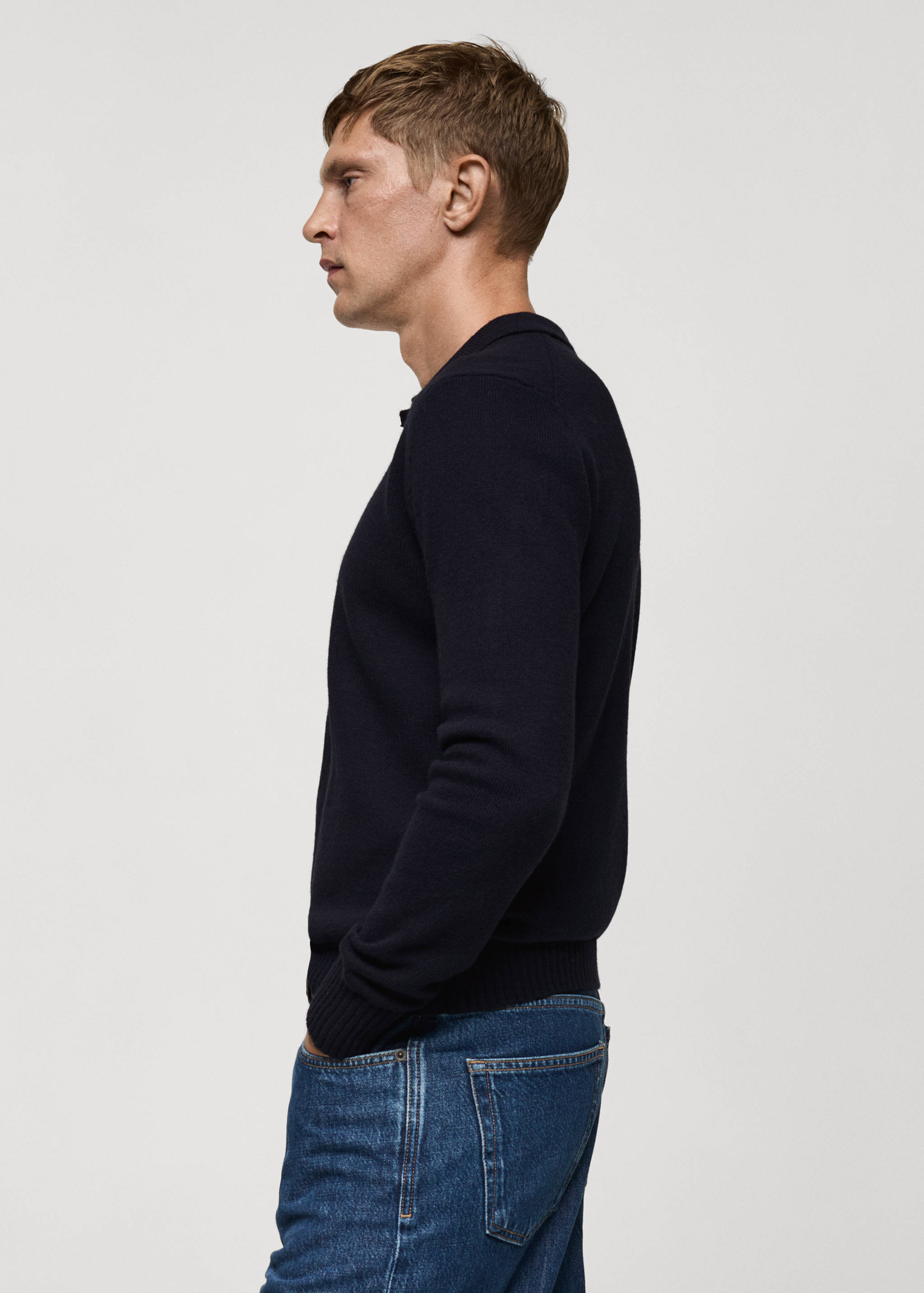 Polo collar wool sweater - Details of the article 2