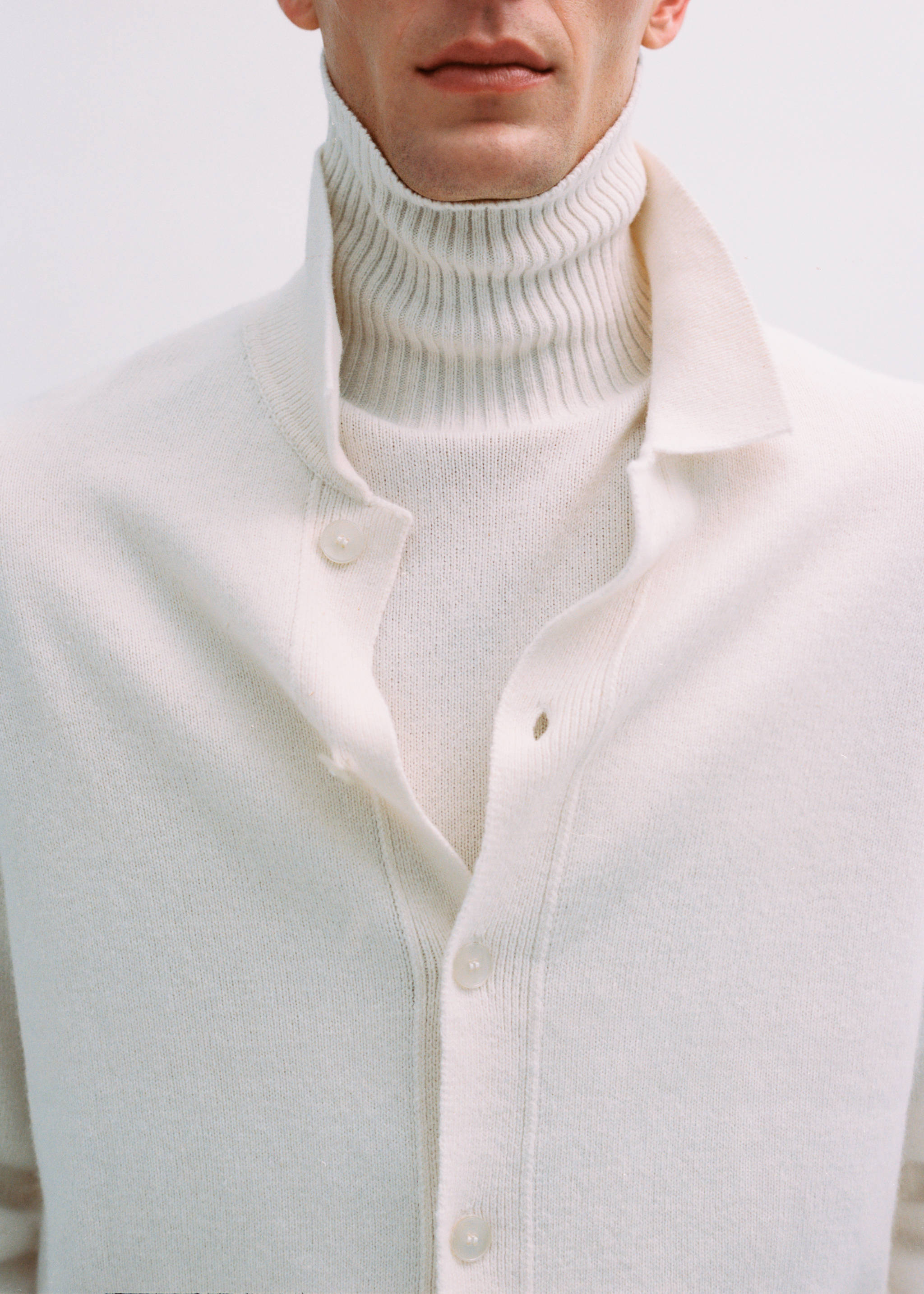 针织羊毛高领毛衣 - null