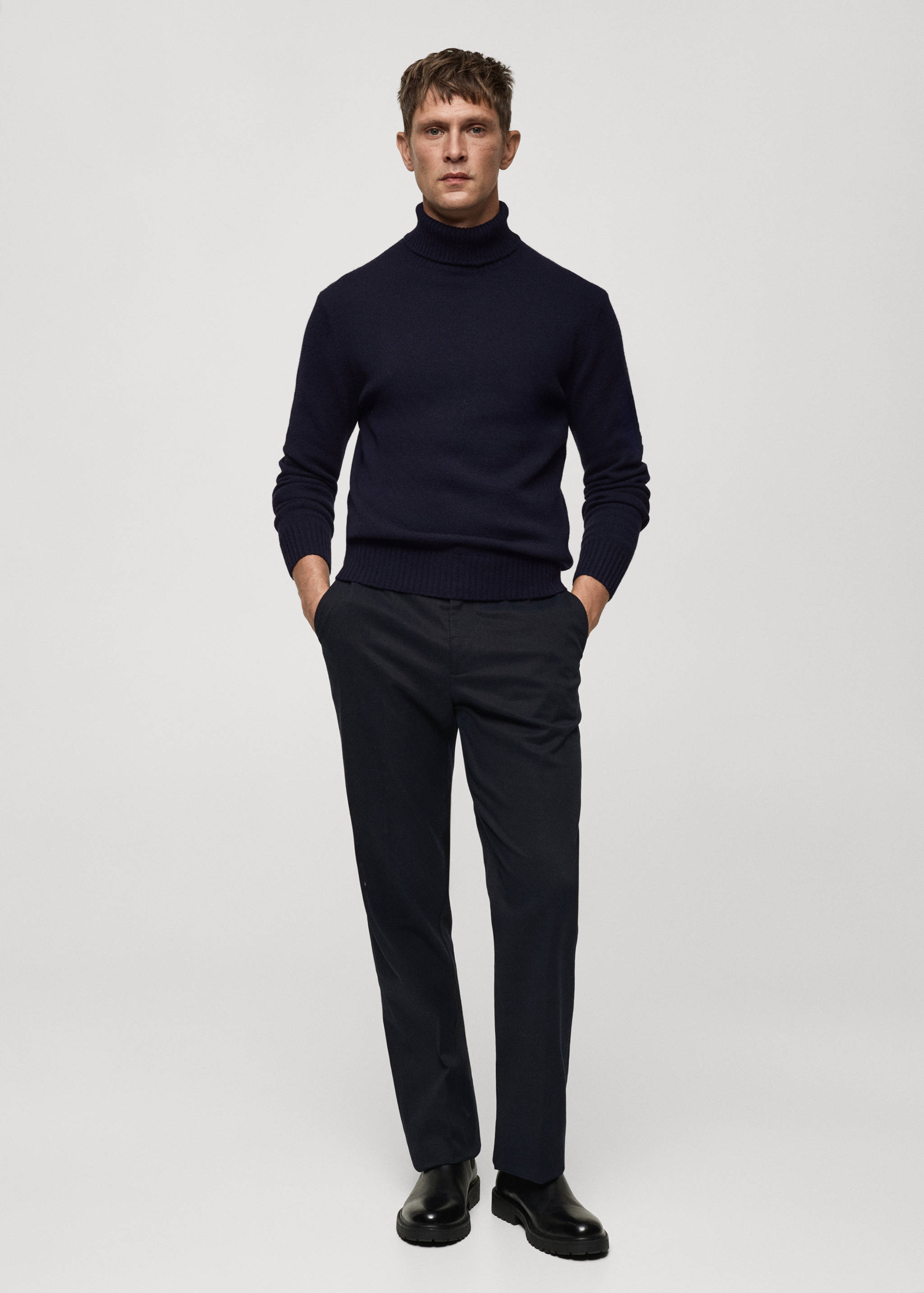 针织羊毛高领毛衣 - null