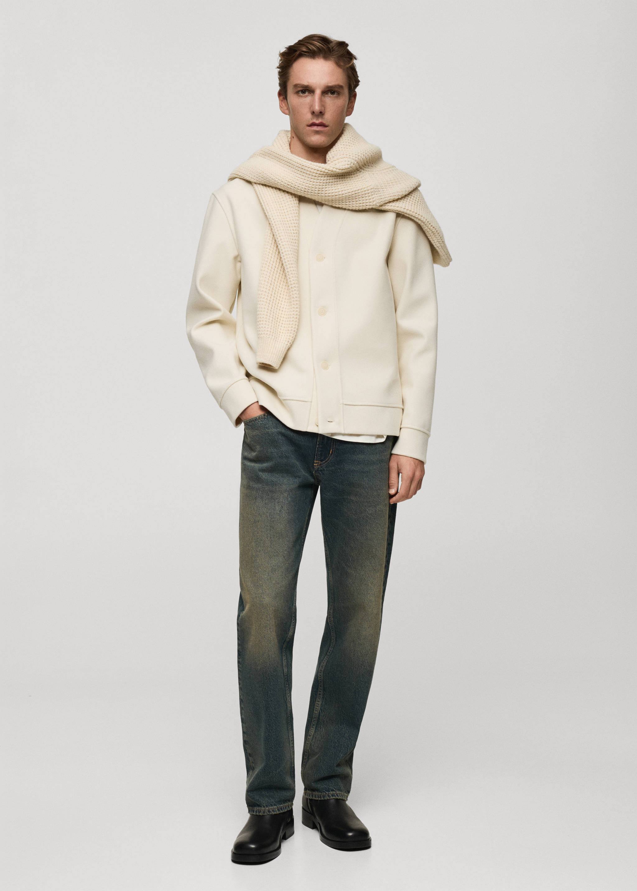 Cárdigan franela relaxed fit - Plano general