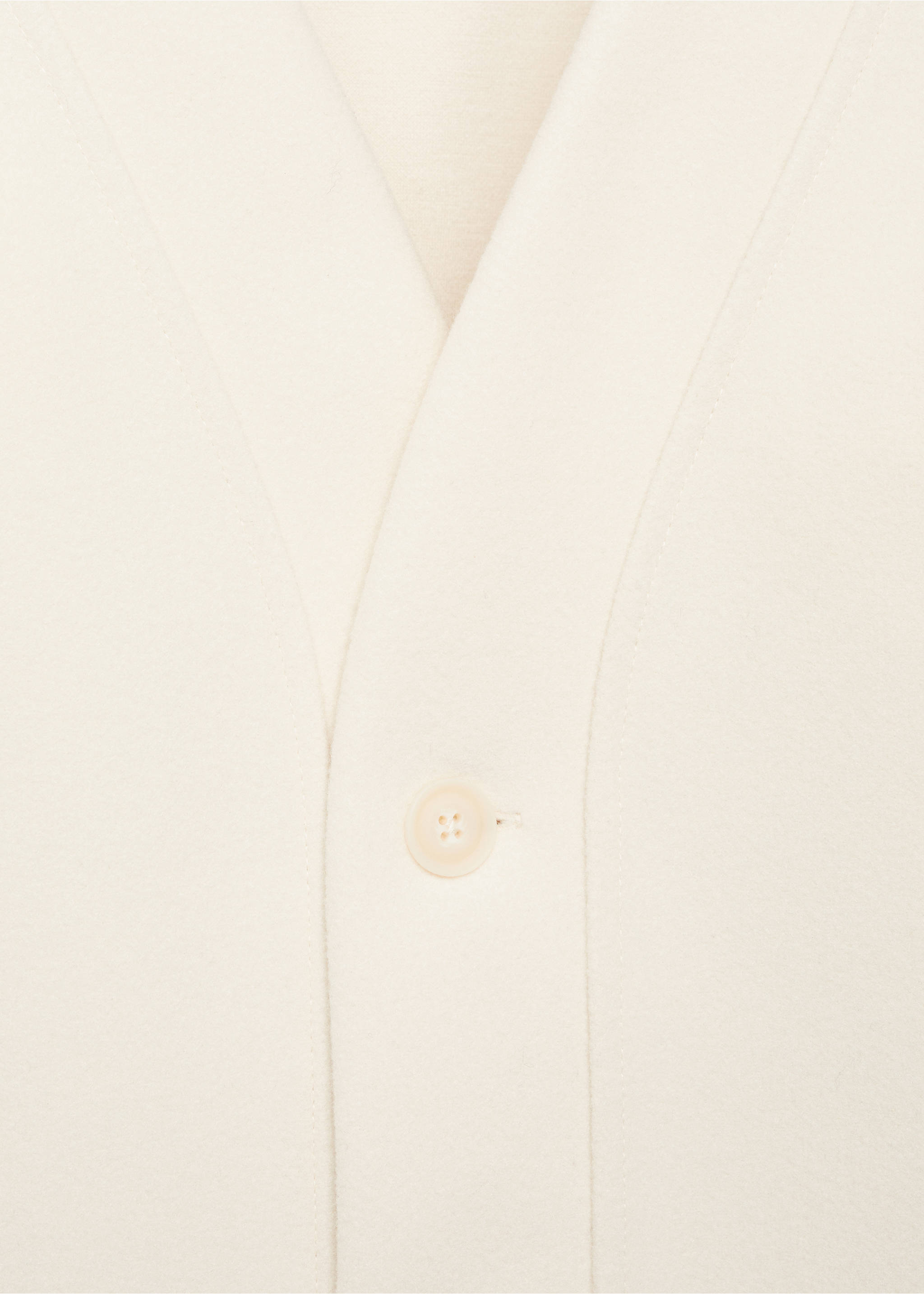Relaxed fit flannel cardigan - Details of the article 8, Ecru. Ref: 77017940-00.