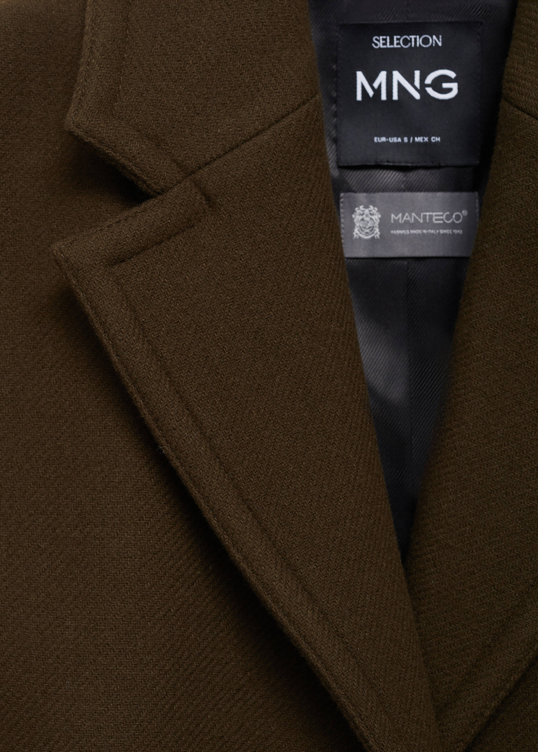 Abrigo lana virgen bolsillos - Detalle del artículo 0