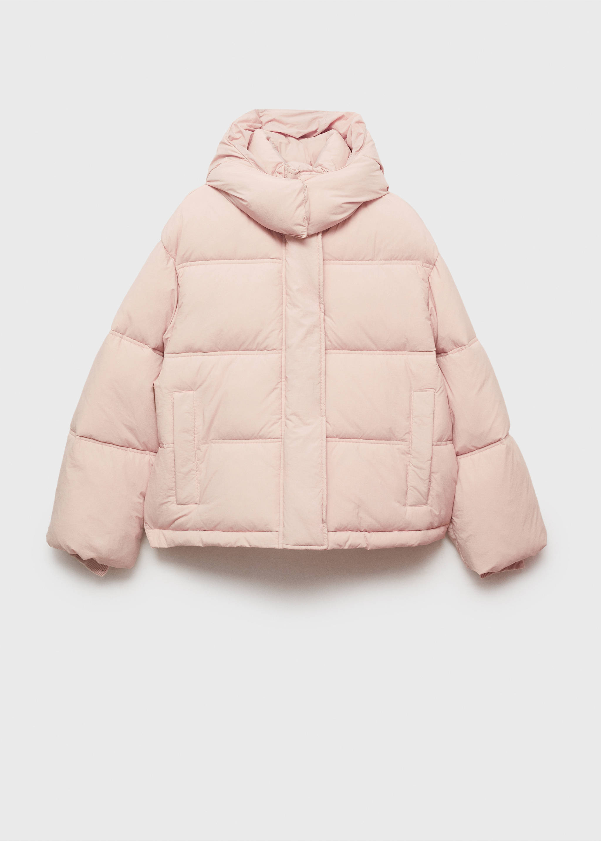 Anorak corto acolchado capucha - Artículo sin modelo, Rosa pastel. Ref: 77018266-00.