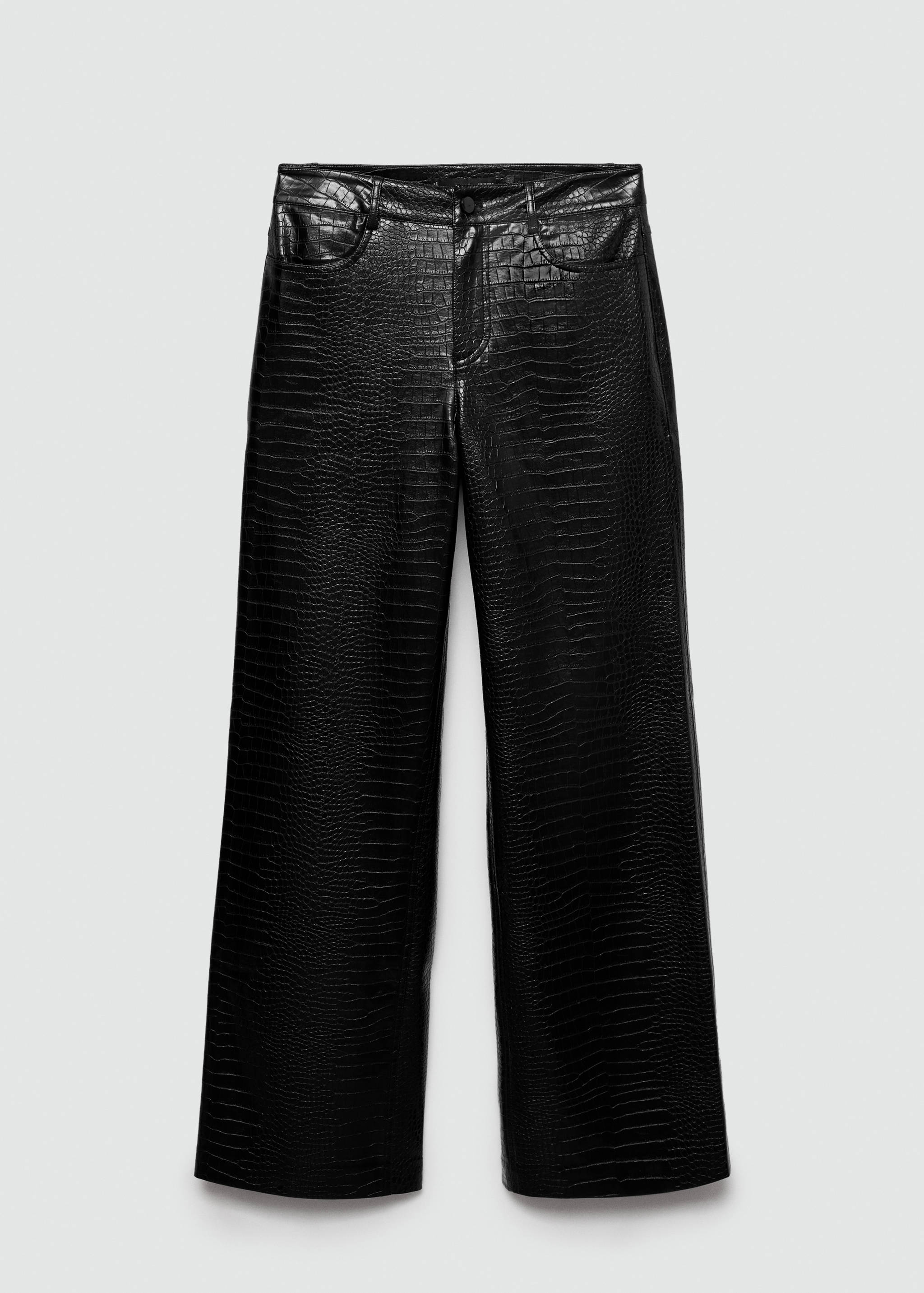Pantalon droit simili-cuir effet croco - Article sans modèle