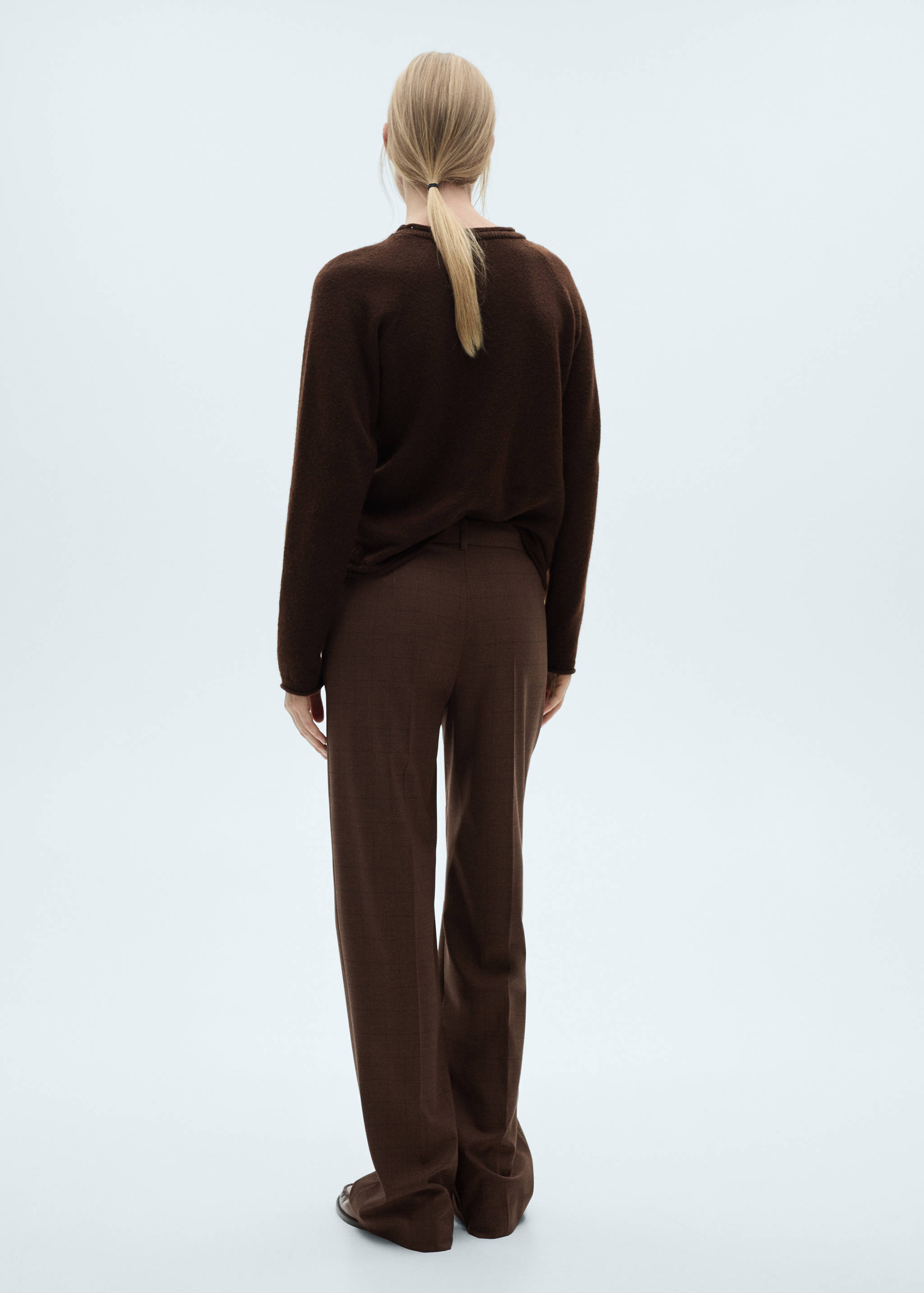 Прямые брюки в клетку - Обратная сторона изделия