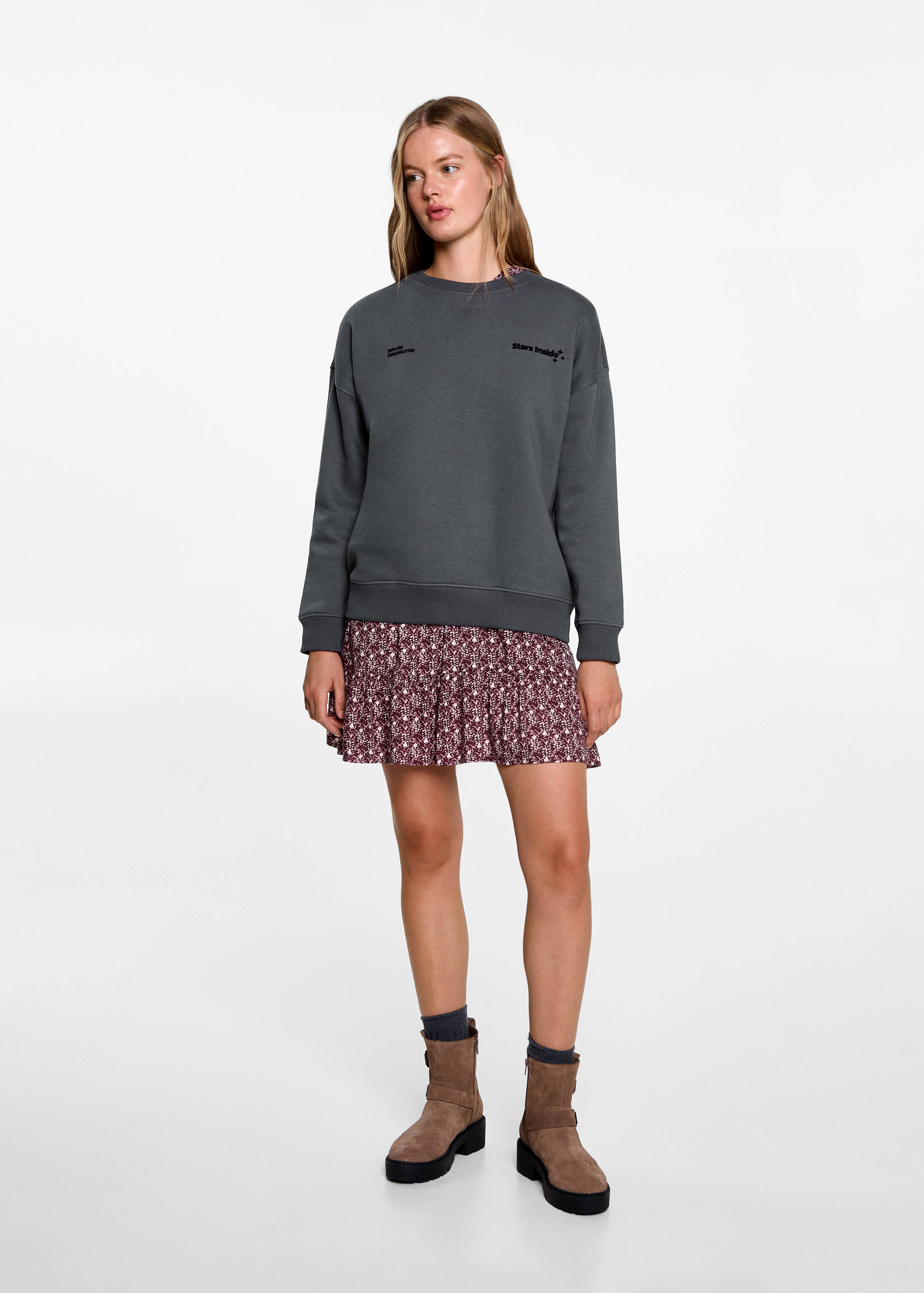 Sweat-shirt coton imprimé - Plan général