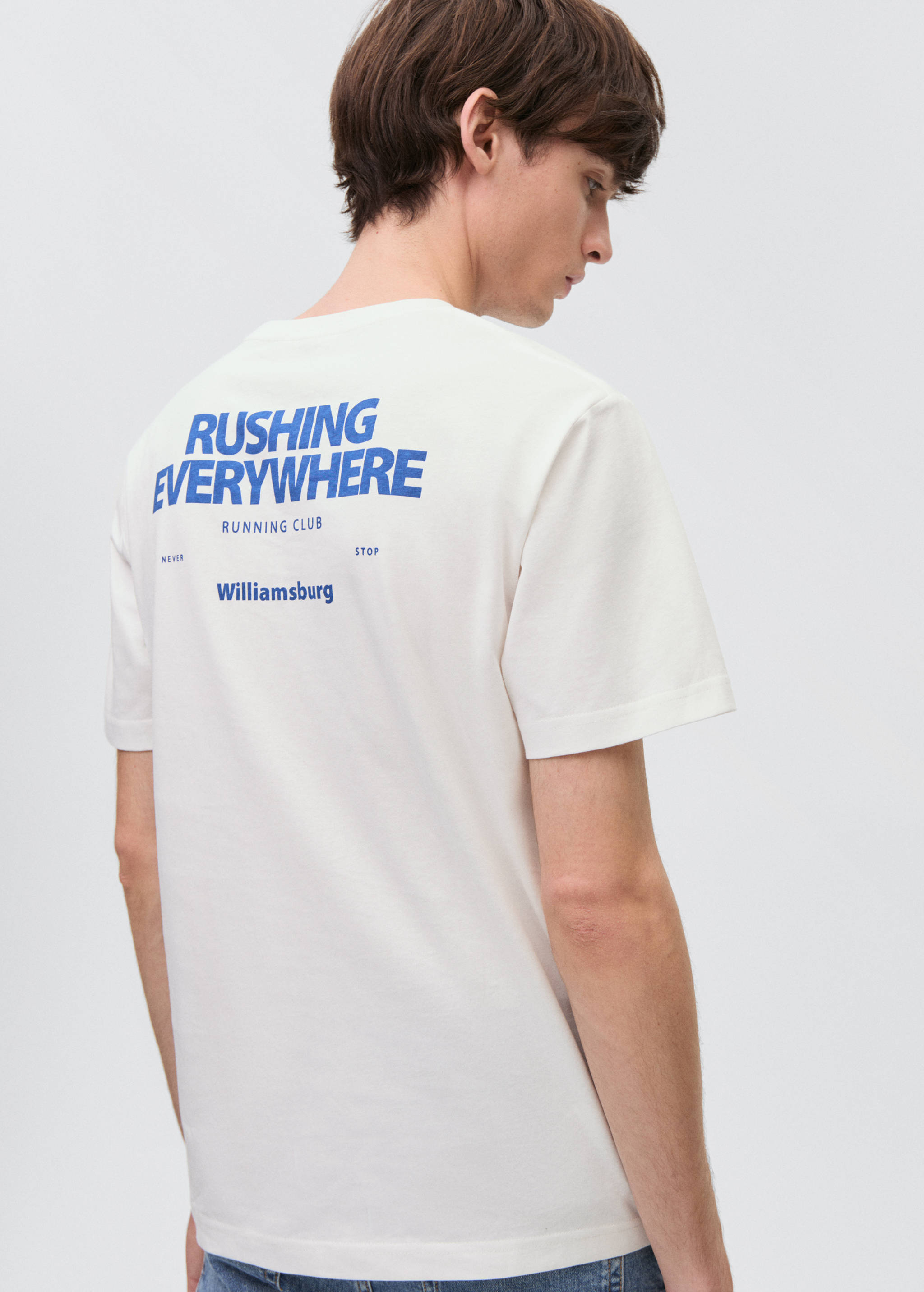 Printed cotton-blend T-shirt - Reverse of the article