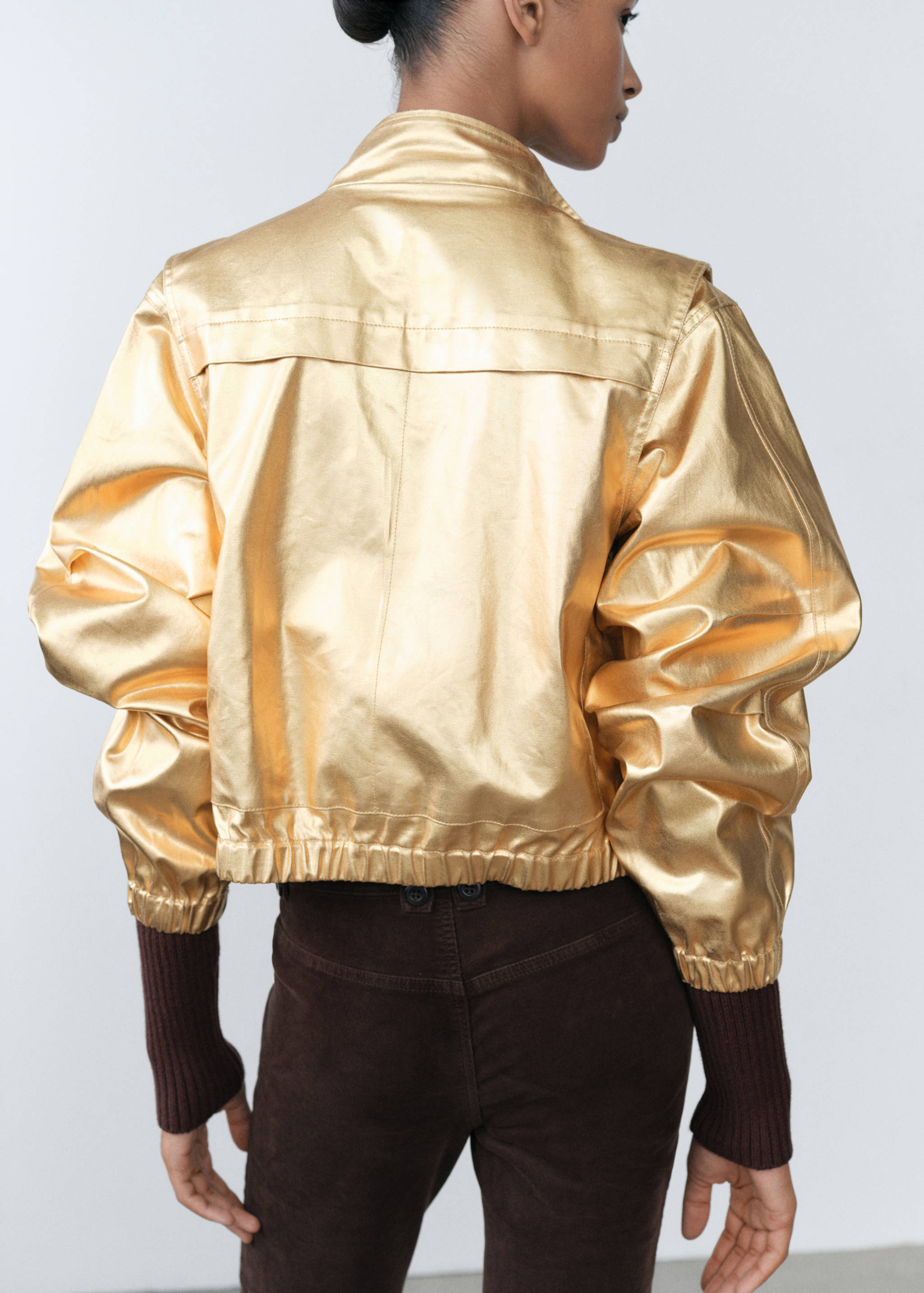 Veste bomber en jean métallisée - Verso de l’article