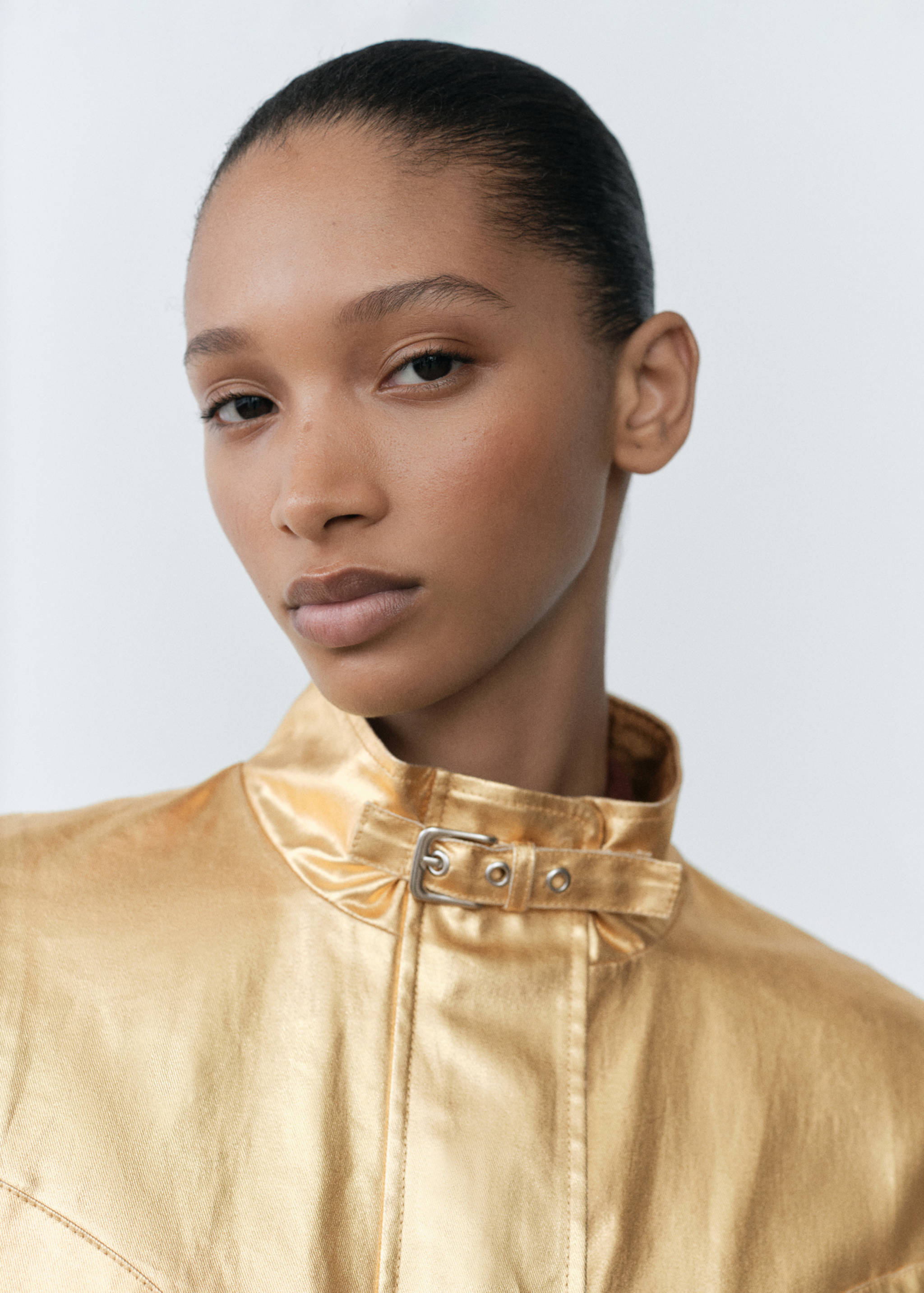 Veste bomber en jean métallisée - Détail de l'article 1