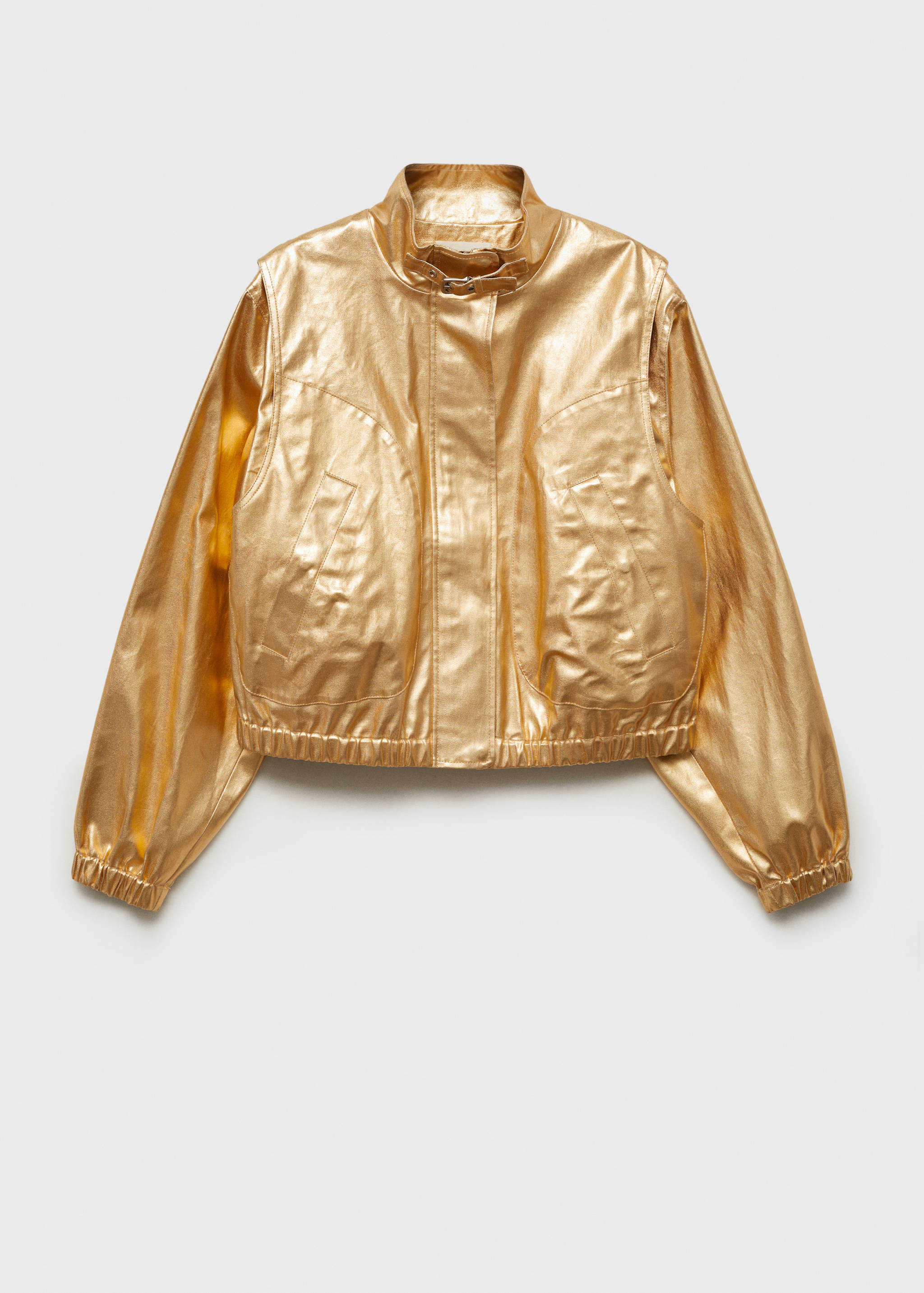 Veste bomber en jean métallisée - Article sans modèle