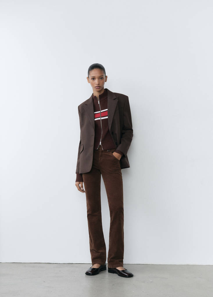 Flared corduroy trousers — Brown