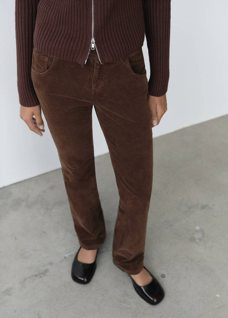 Flared corduroy trousers — Brown