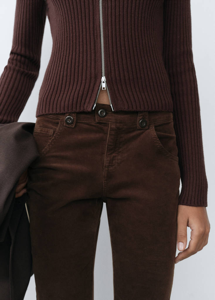 Flared corduroy trousers — Brown