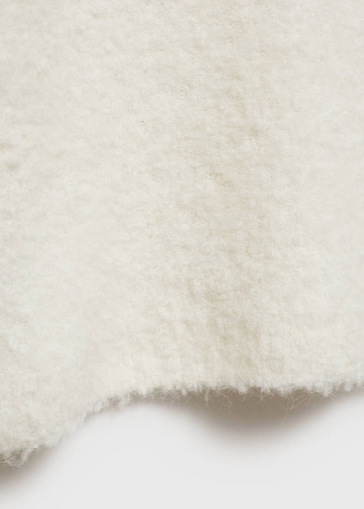 Round-neck knitted sweater — Ecru