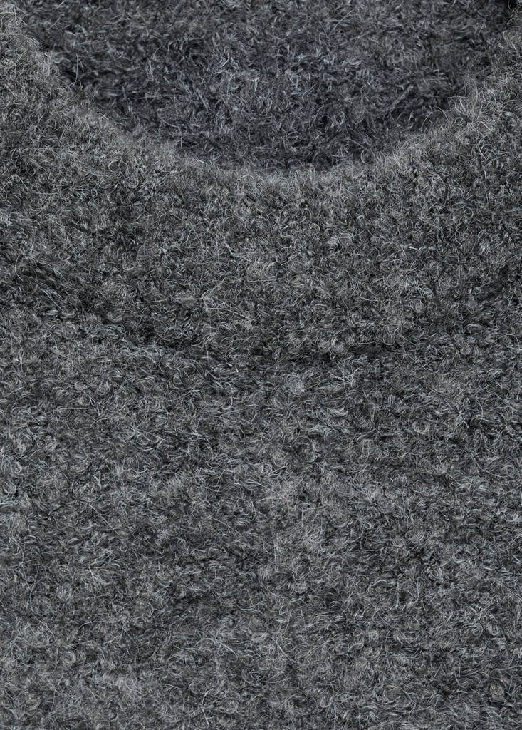 Round-neck knitted sweater — Charcoal
