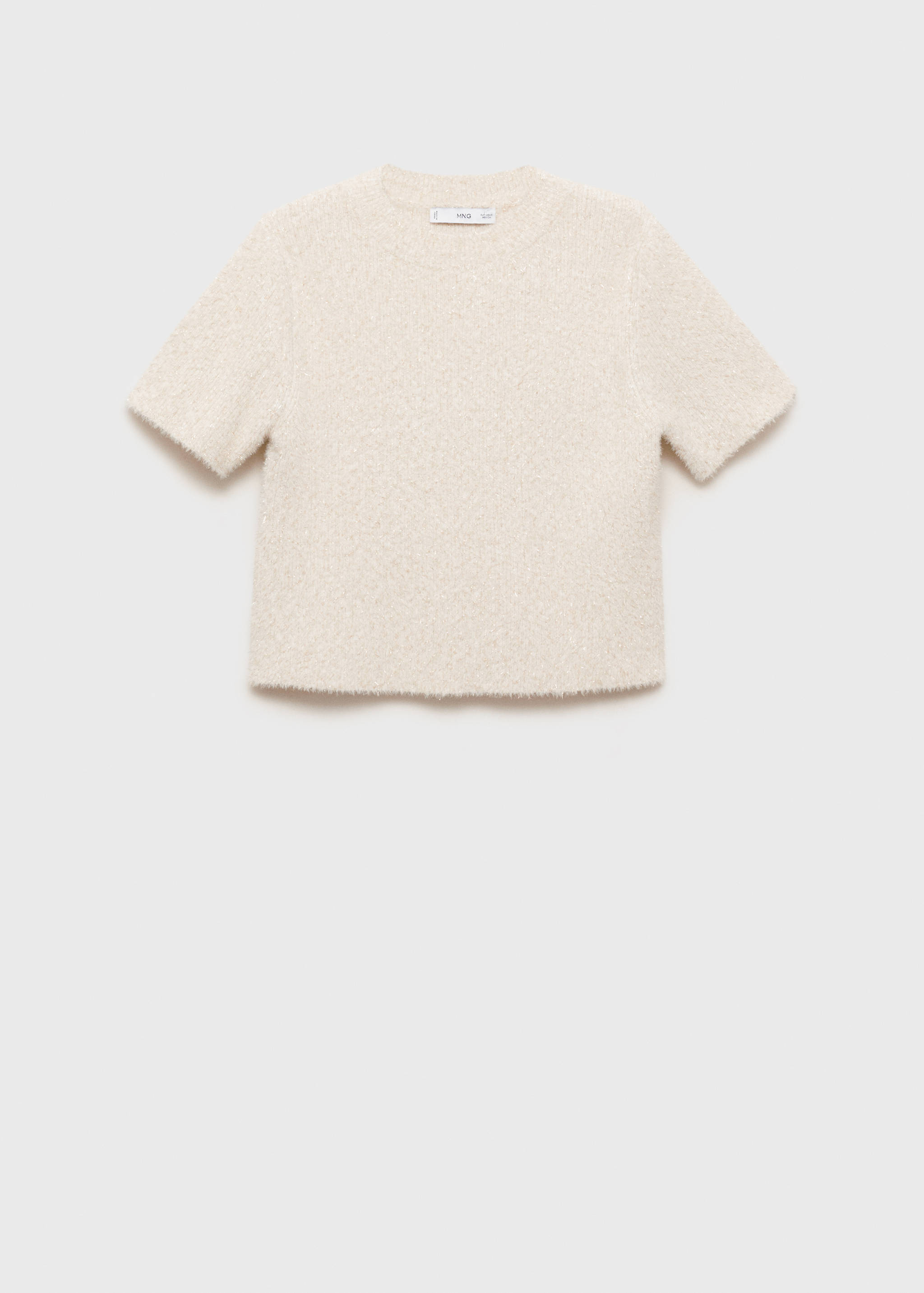 Short-sleeved sweater with shiny detail - Article without model