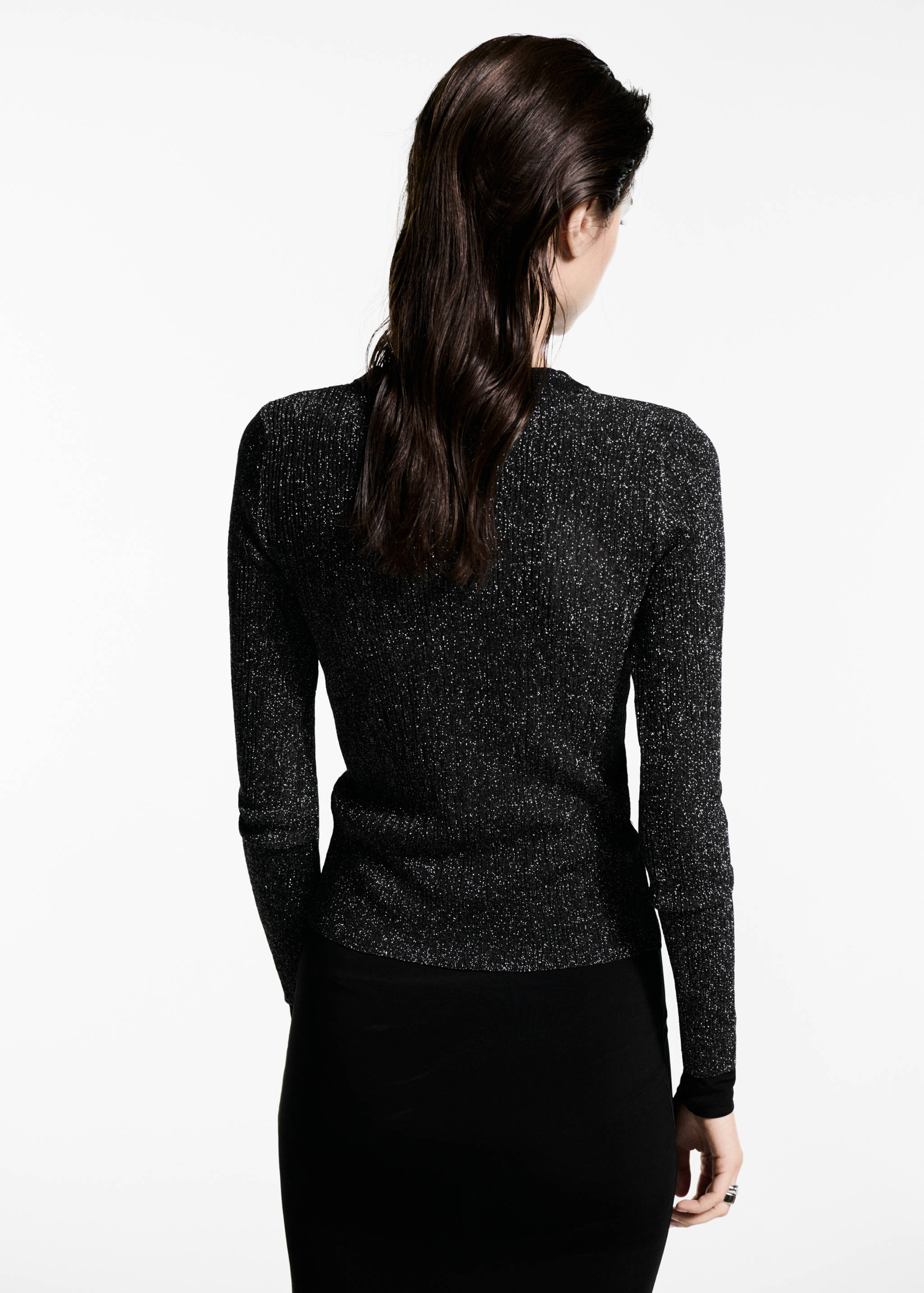 Crewneck lurex sweater - Reverse of the article