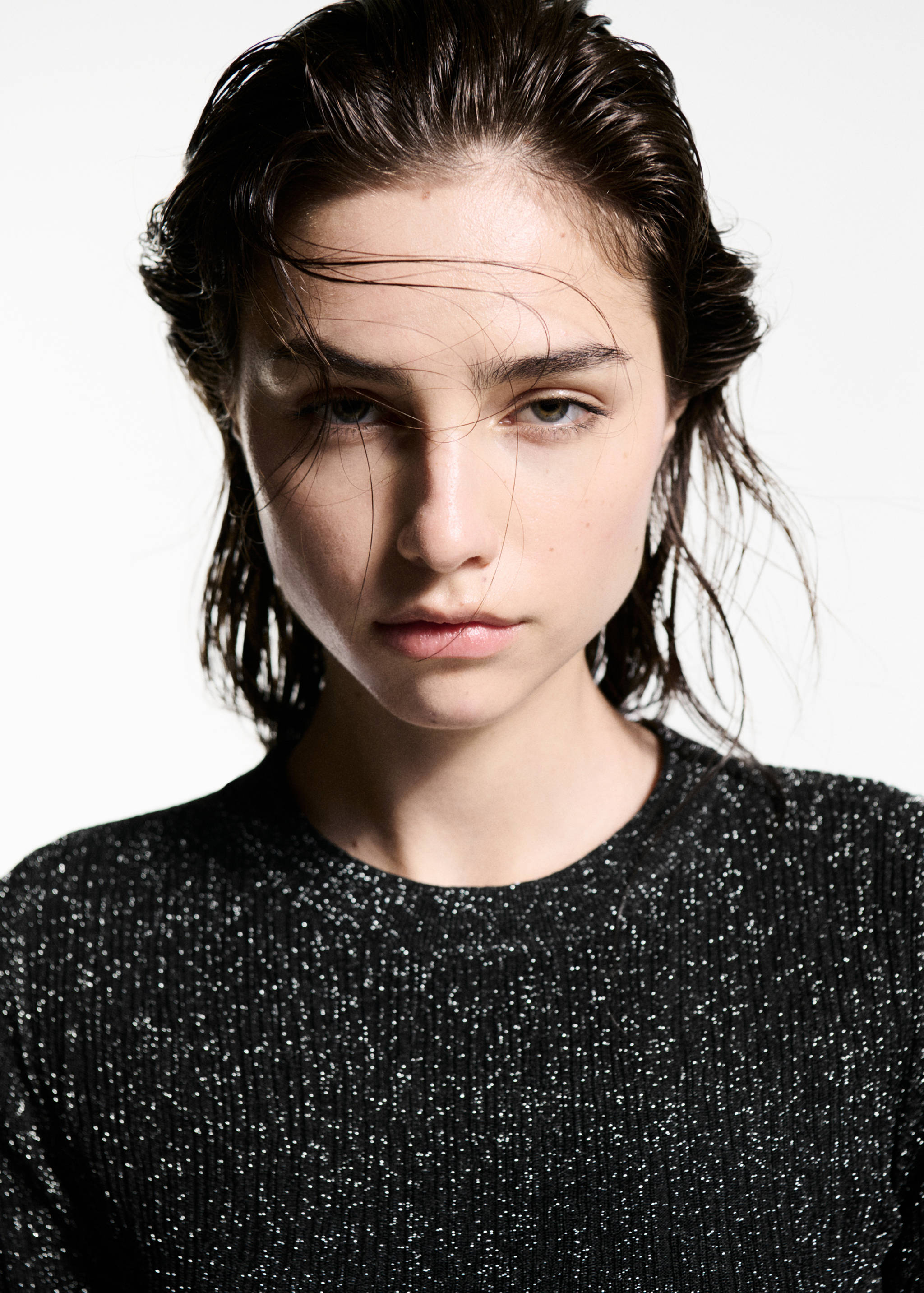 Crewneck lurex sweater - Details of the article 1