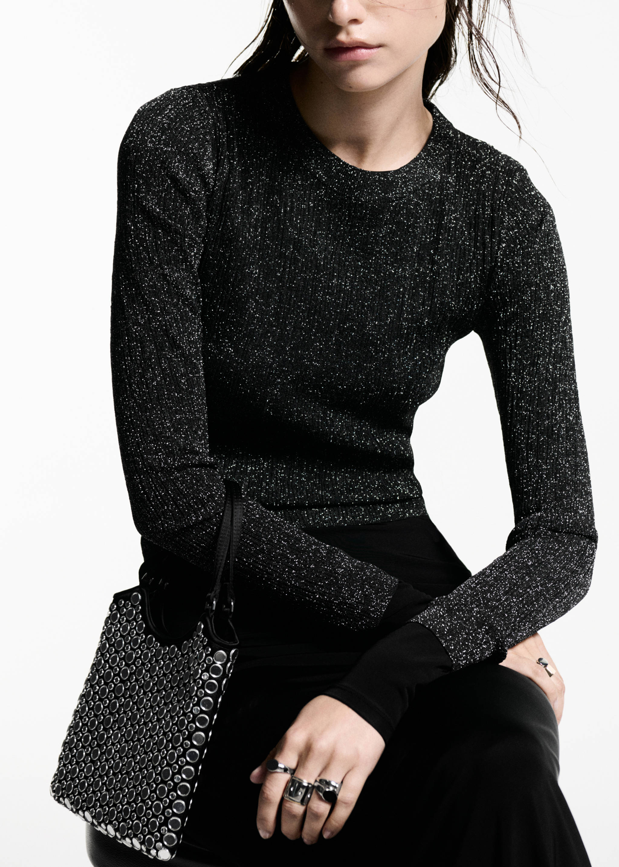 Crewneck lurex sweater - Details of the article 6