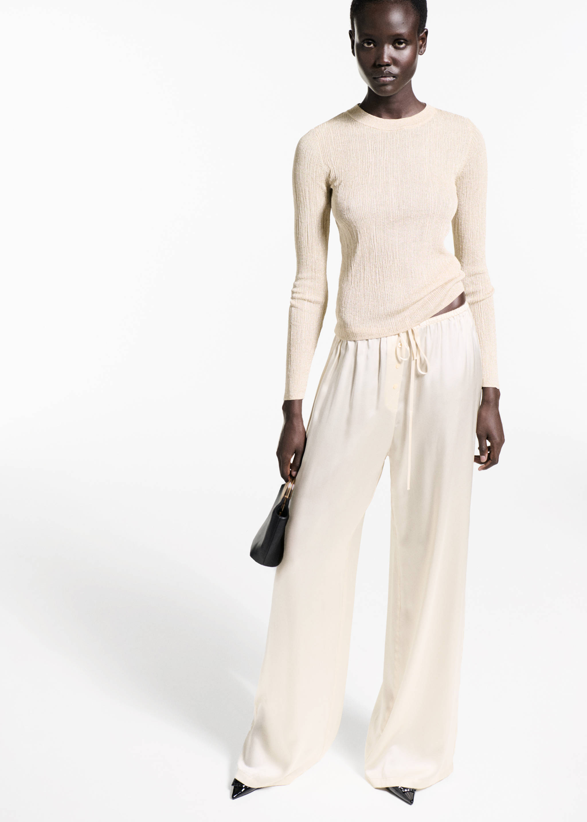 Crewneck lurex sweater - General plane