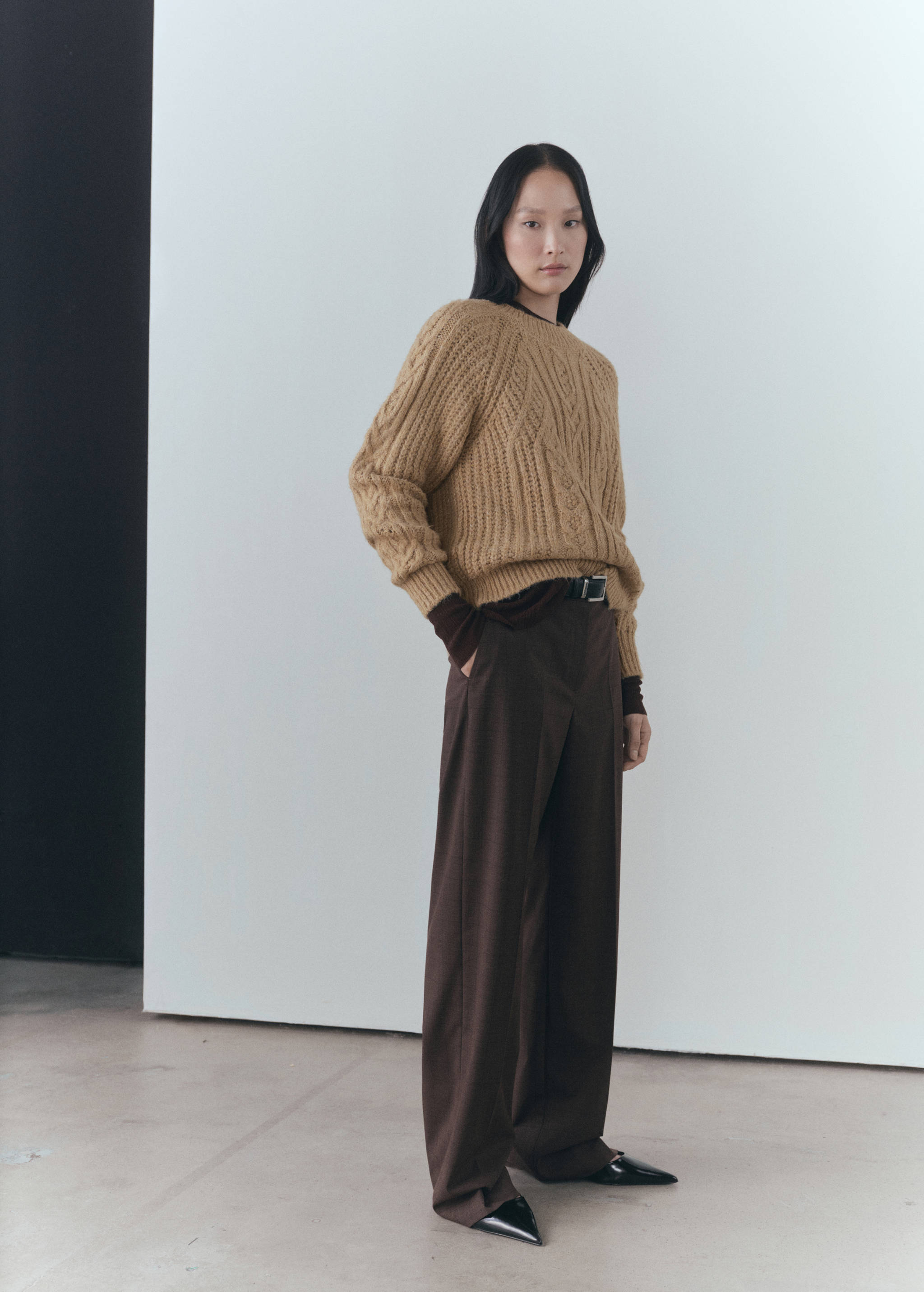 Pull-over maille épaisse col rond - Plan général