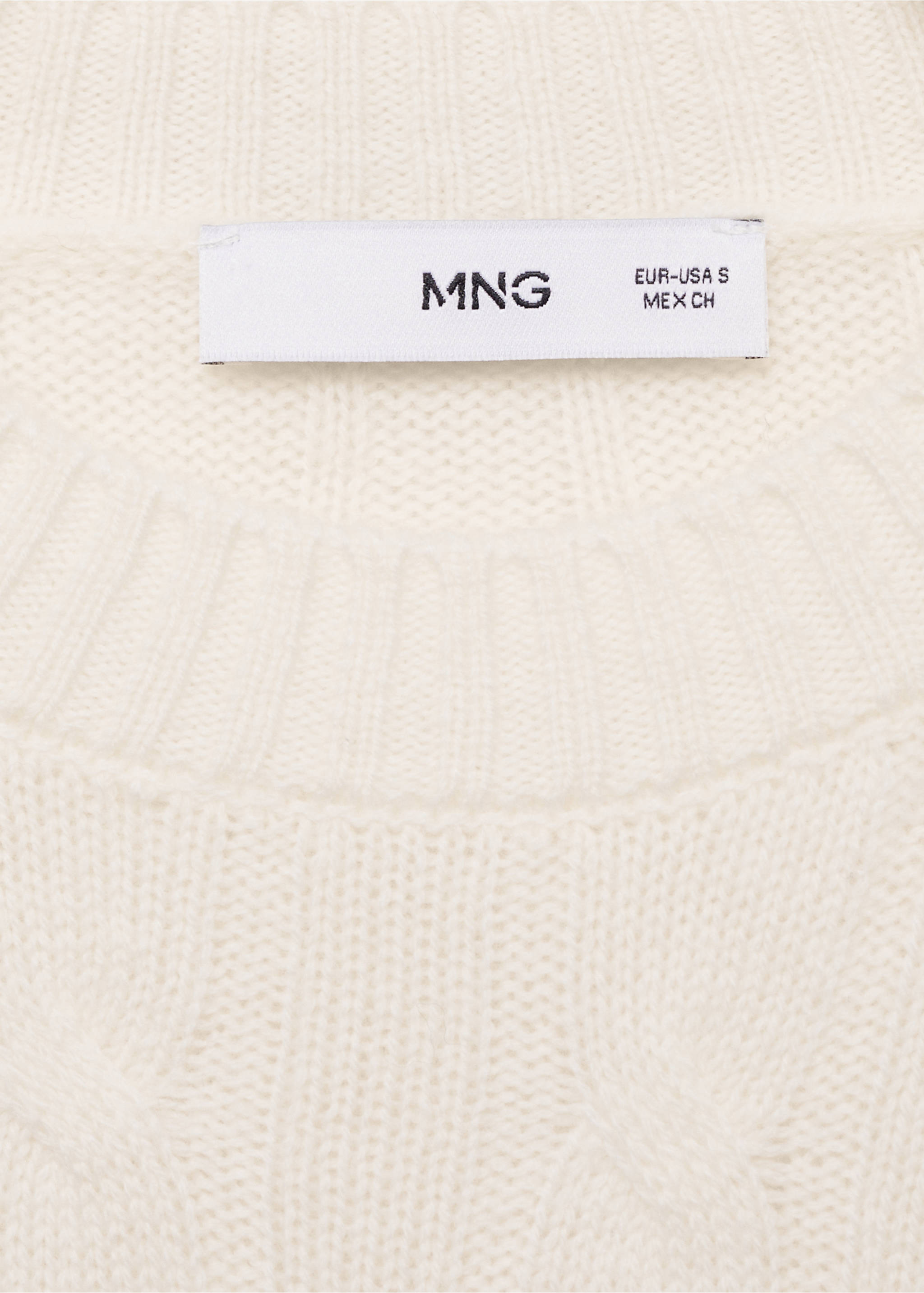 Braided wool sweater - Details of the article 8, Ecru. Ref: 77019068-00.