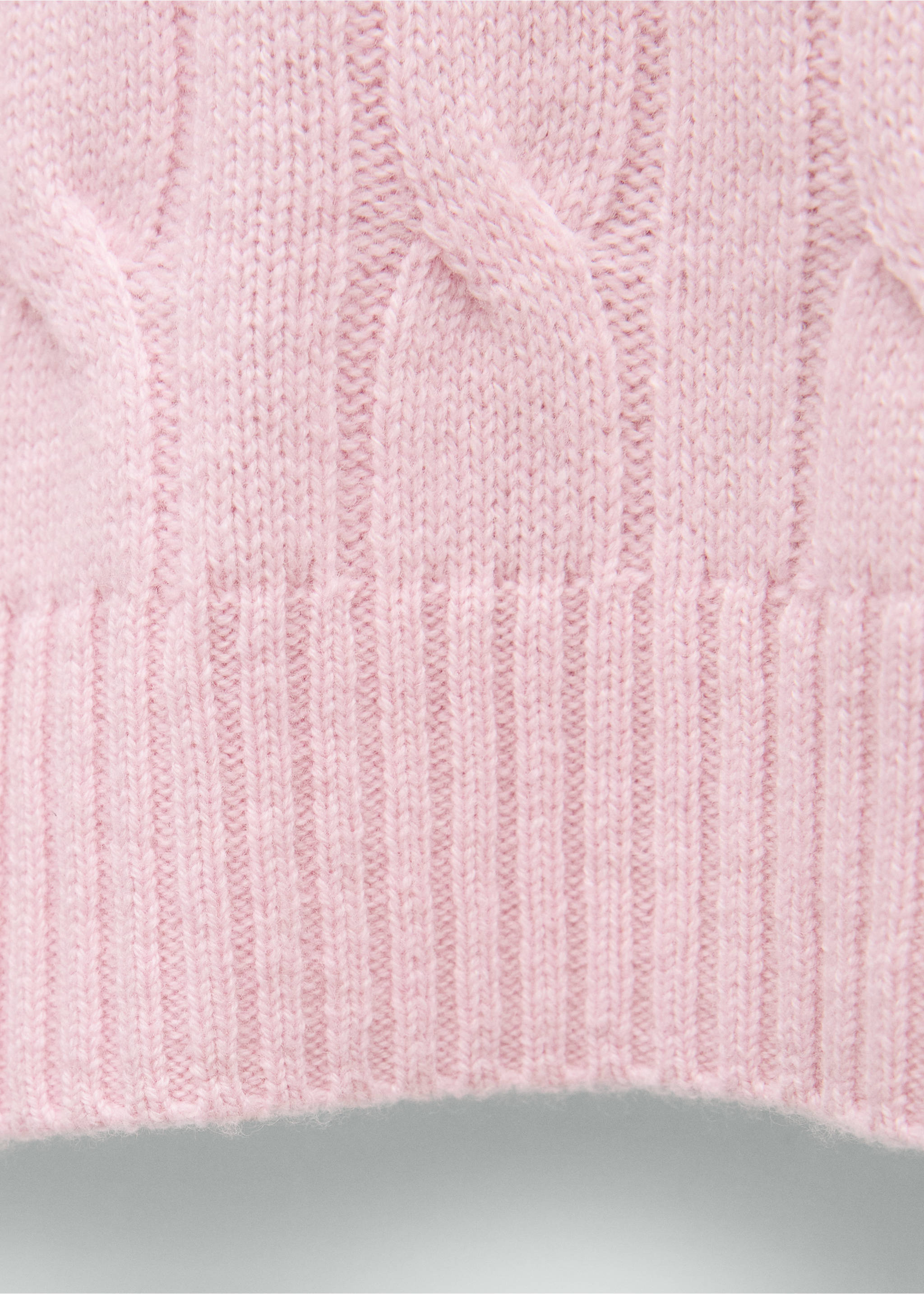 Braided wool sweater - Details of the article 0, Pink. Ref: 77019068-00.