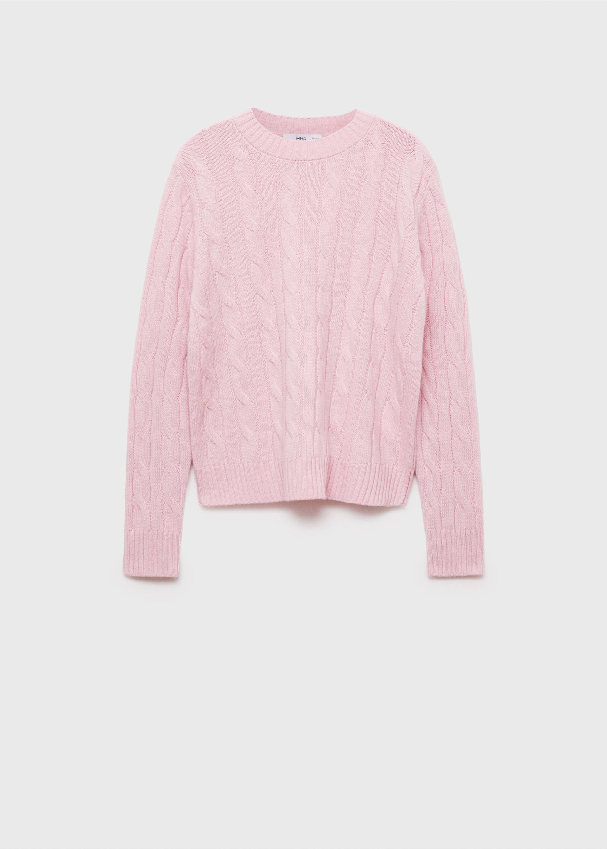 Braided wool sweater - Article without model, Pink. Ref: 77019068-00.