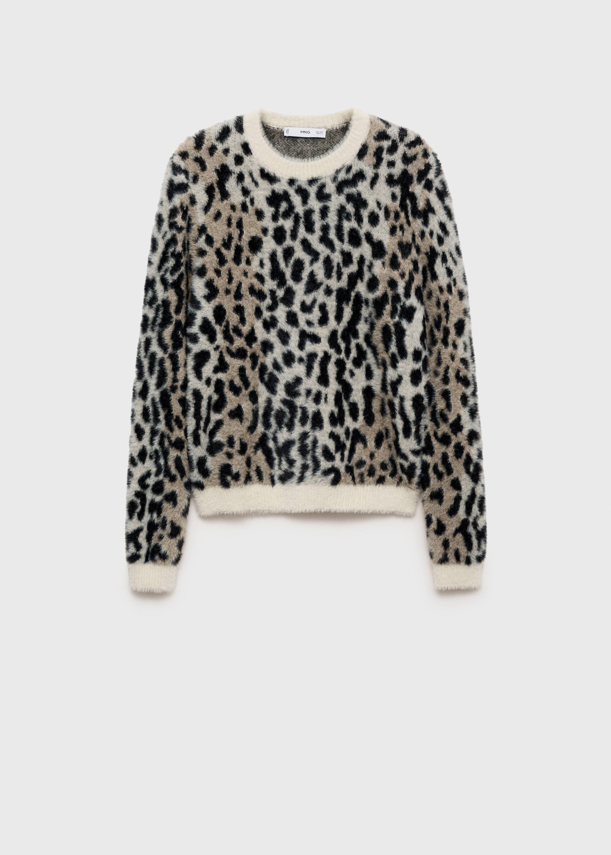 Animal print faux-fur sweater - Article without model