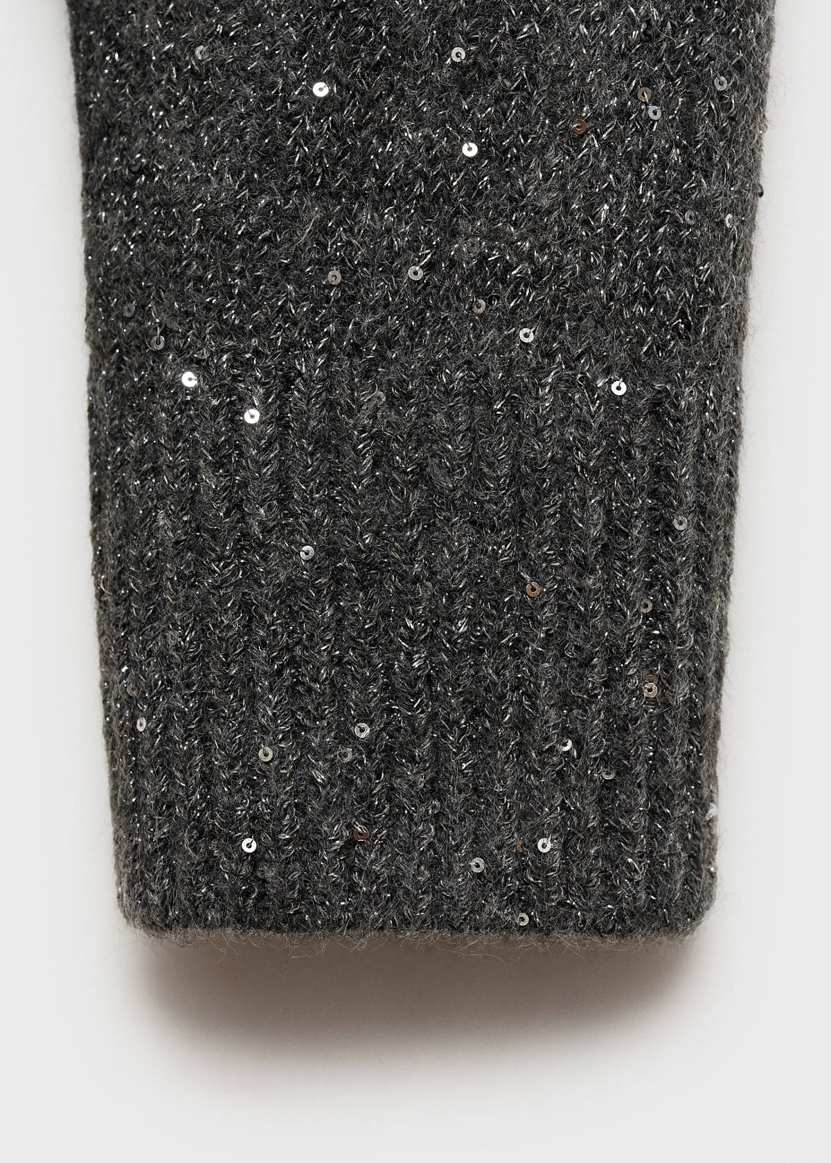 V-neck sequin sweater — Charcoal