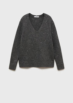 V-neck sequin sweater — Charcoal 9