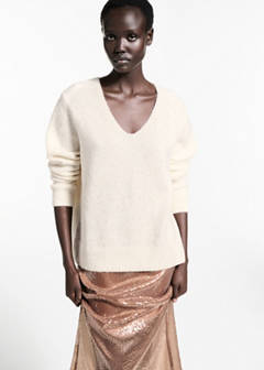 V-neck sequin sweater — Gold 1