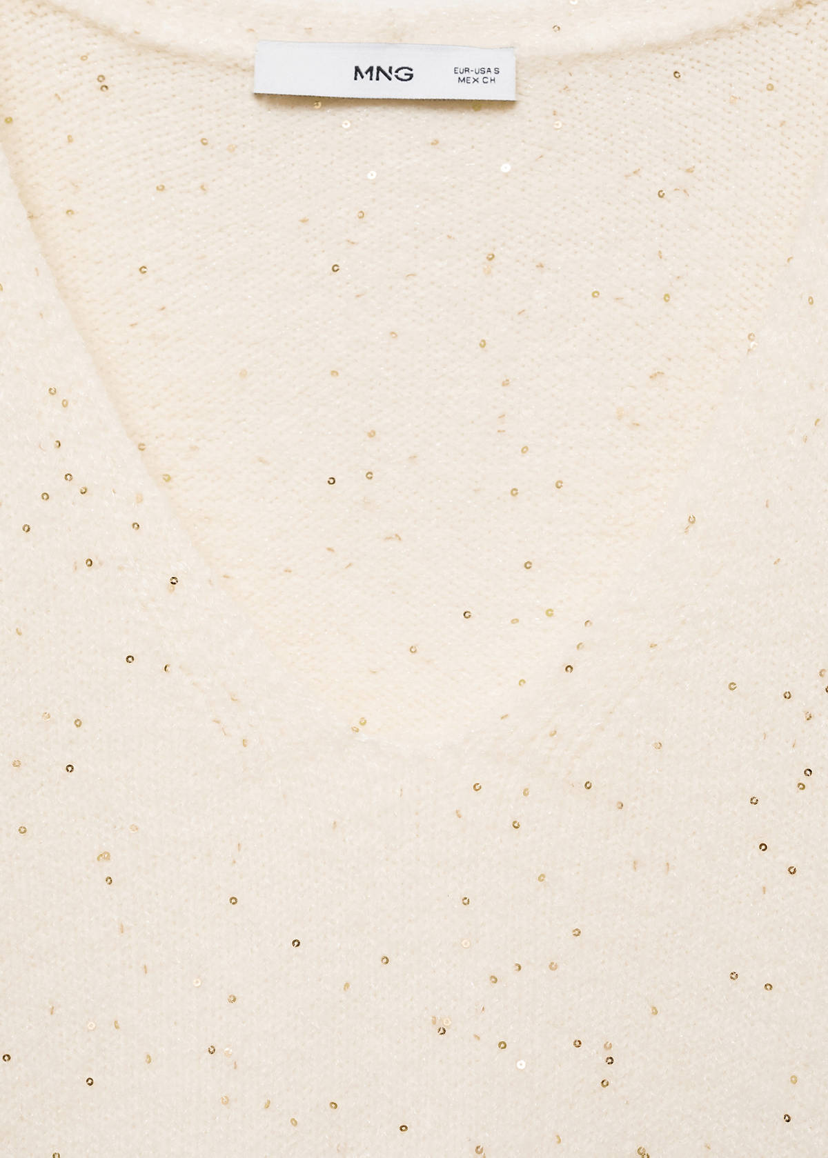 V-neck sequin sweater — Gold